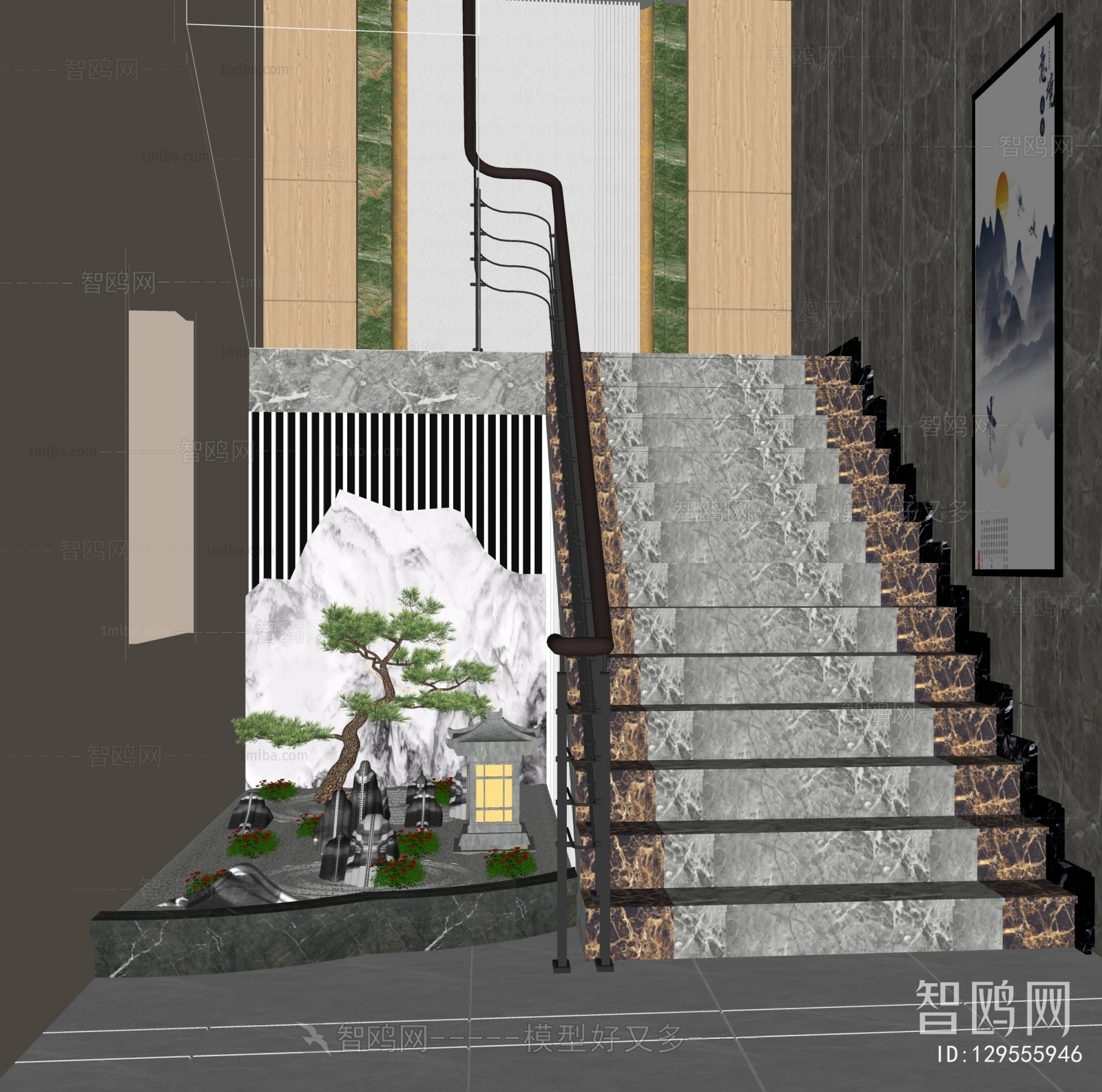 新中式楼梯间