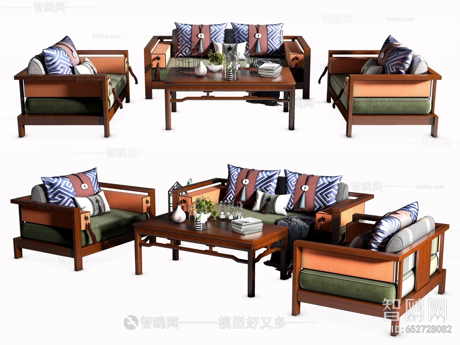 New Chinese Style Sofa Combination