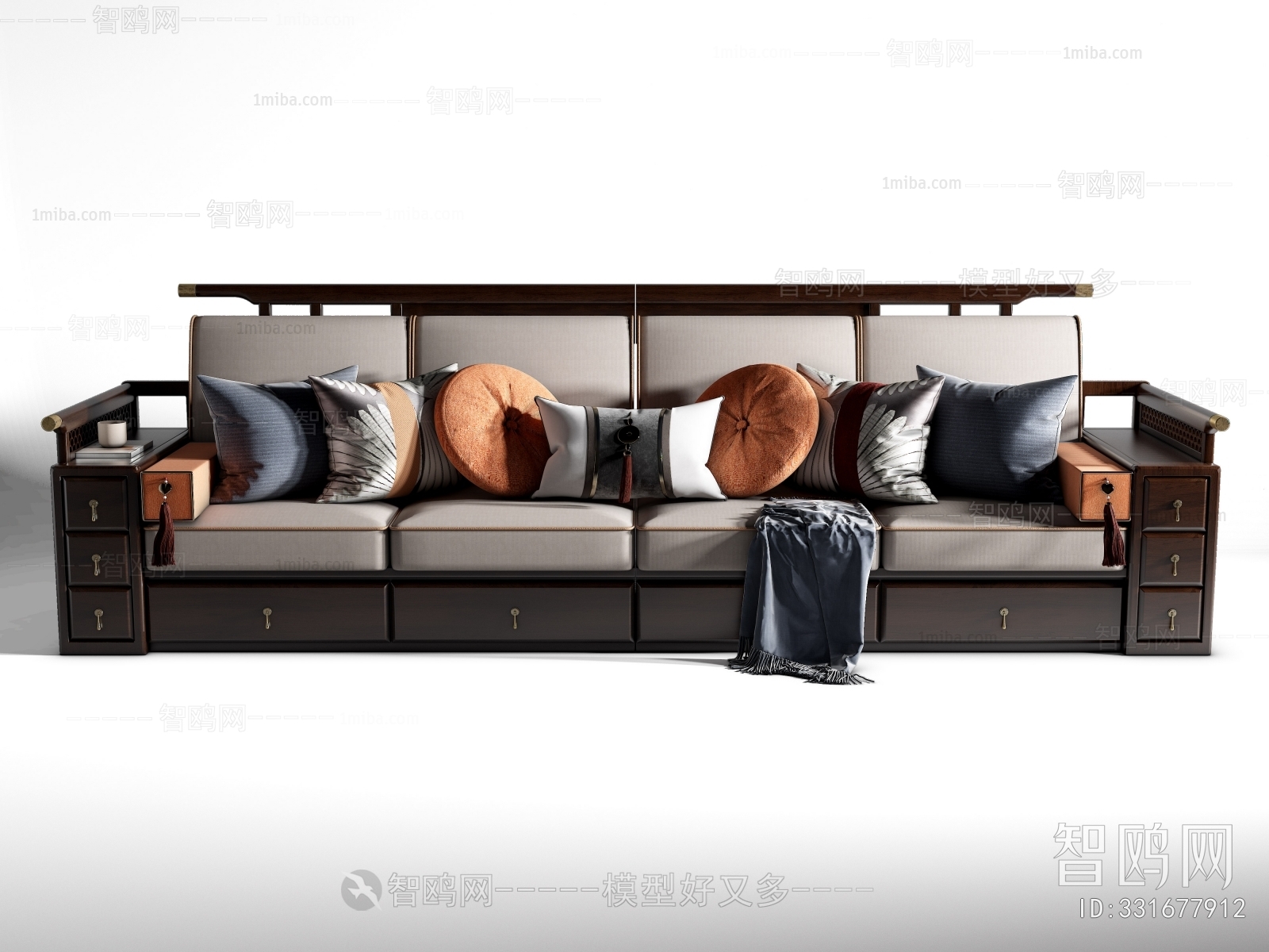 New Chinese Style Multi Person Sofa