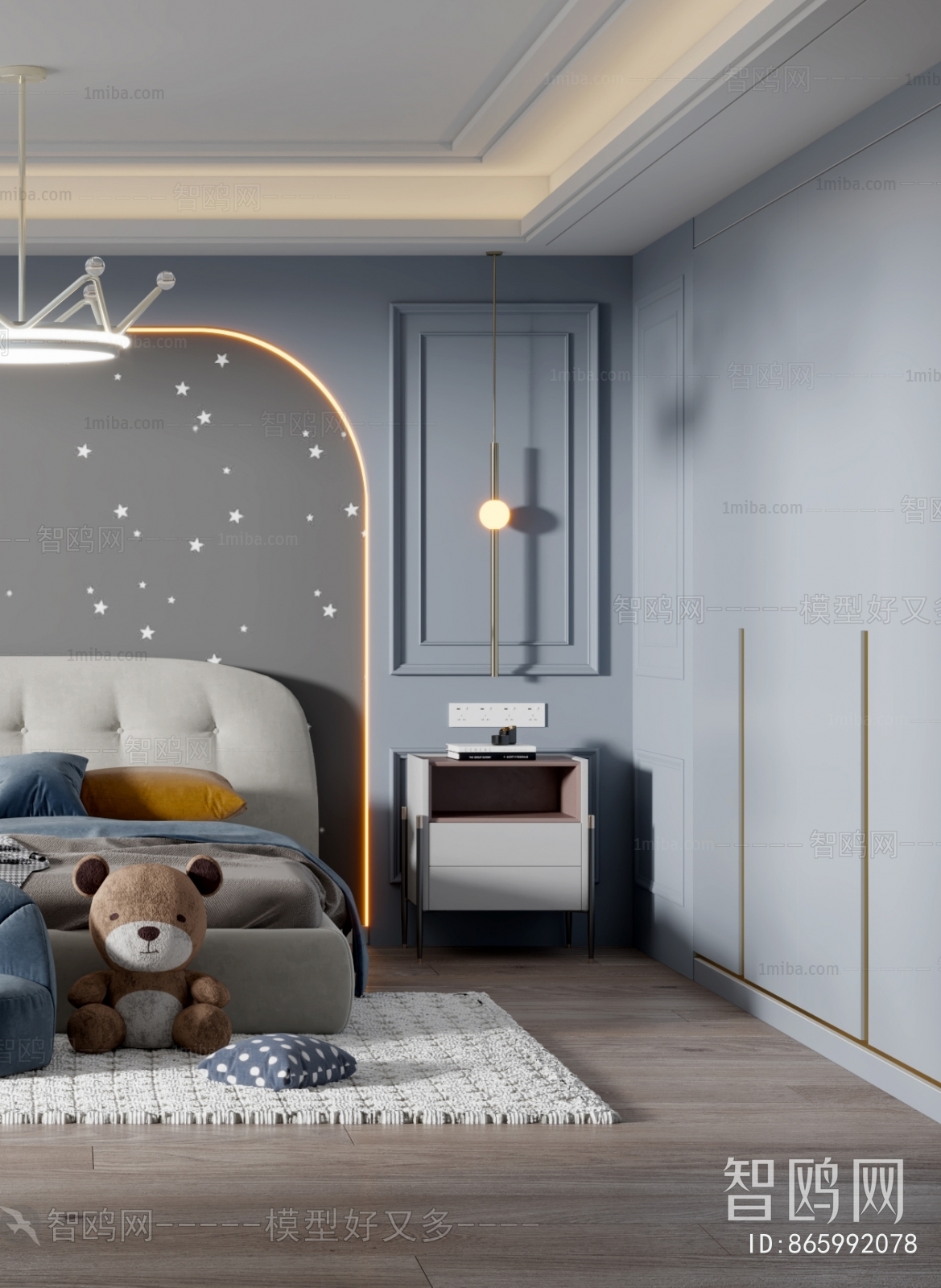 Simple European Style Boy's Room And Son's Room