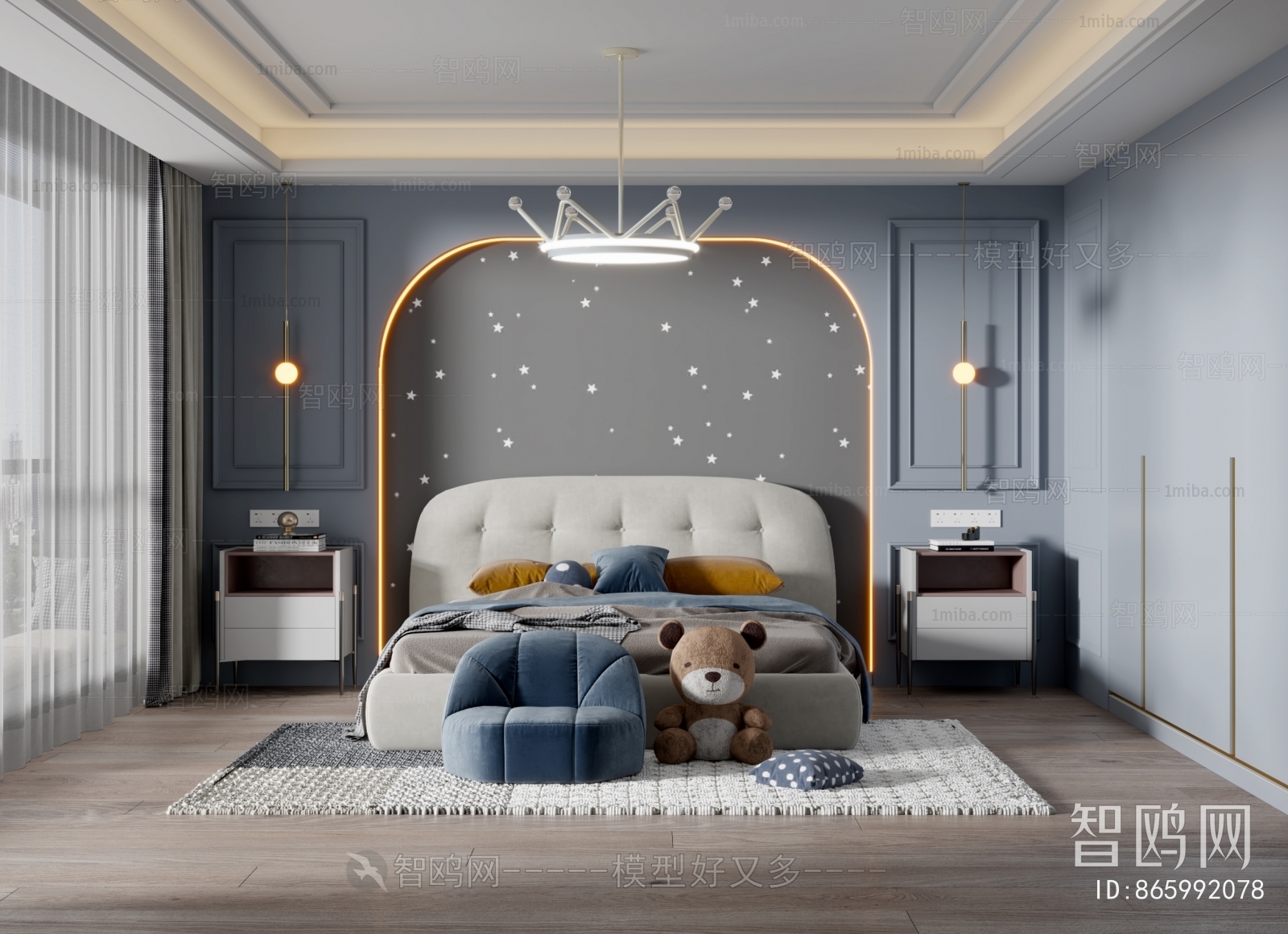 Simple European Style Boy's Room And Son's Room