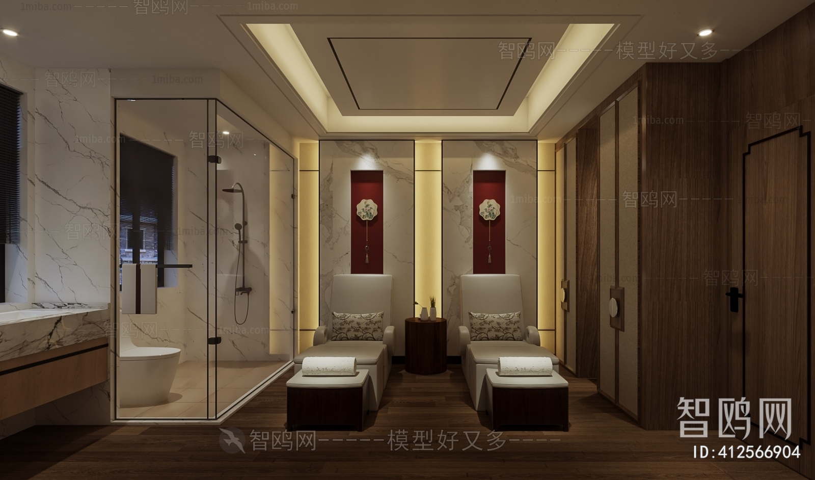 新中式洗浴中心包房