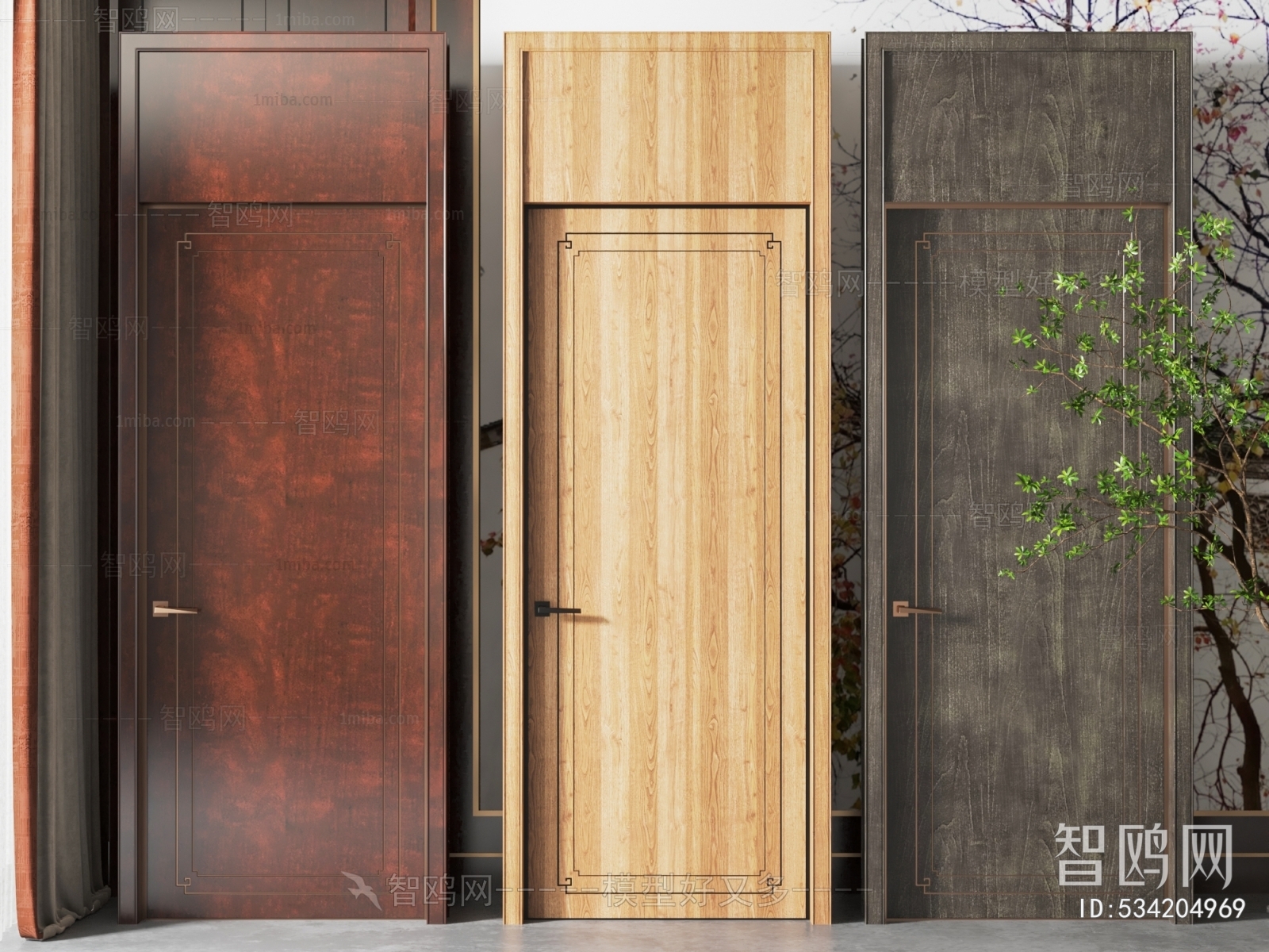 New Chinese Style Single Door