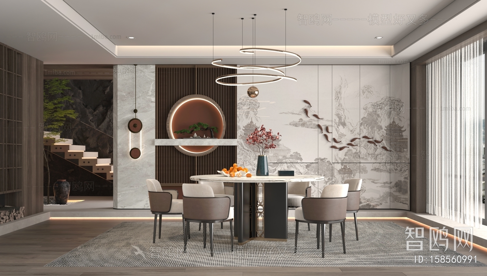 New Chinese Style Dining Room