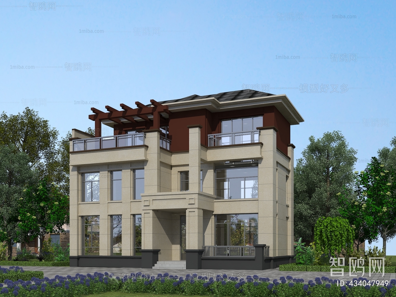 New Chinese Style Villa Appearance