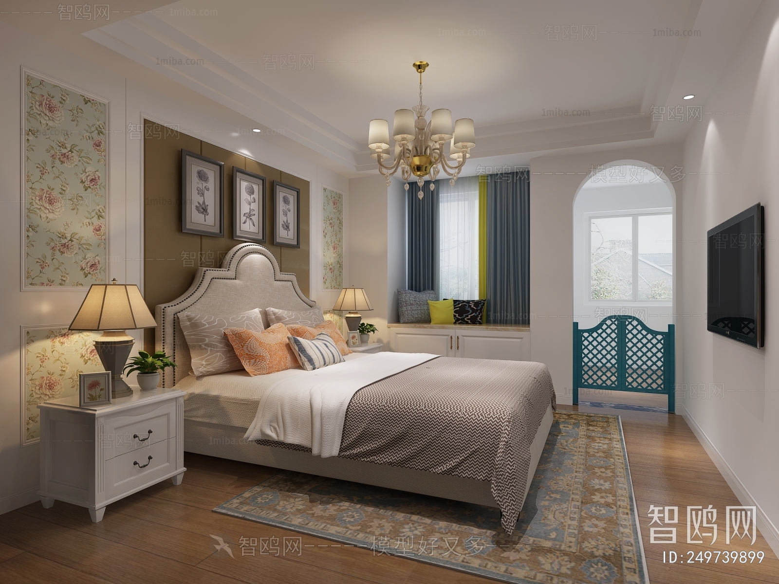 Simple European Style Bedroom