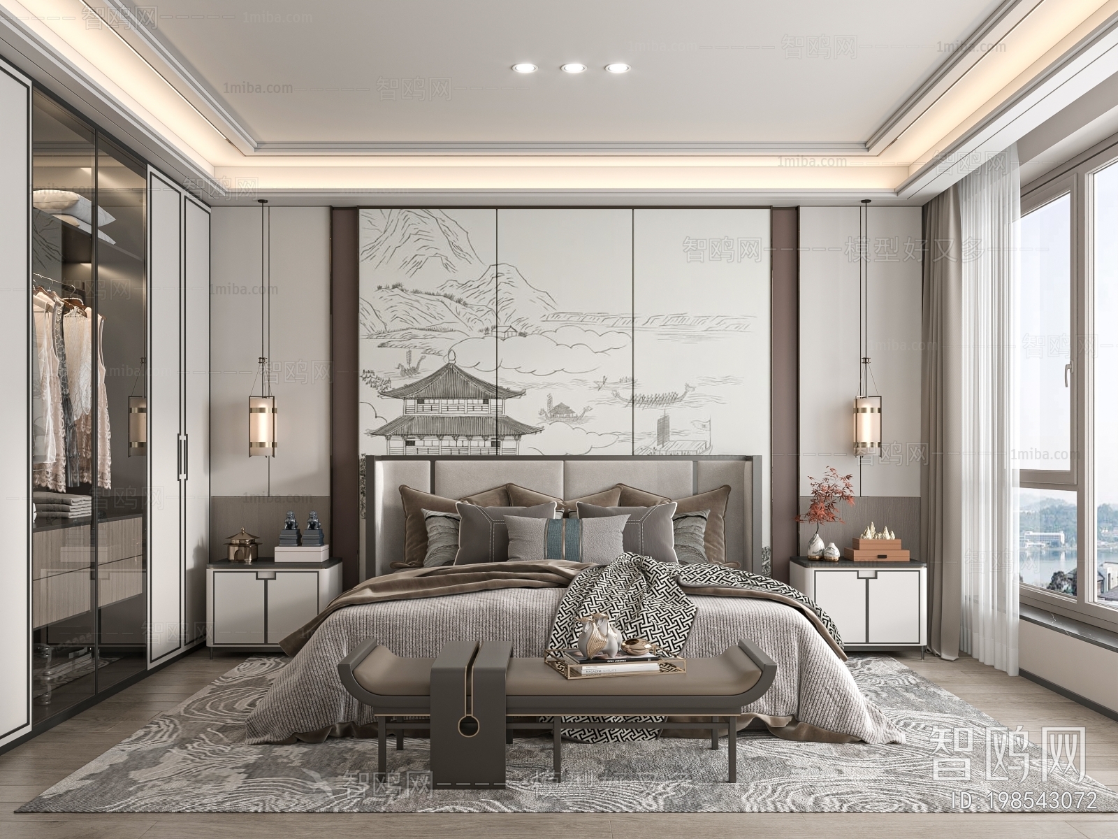 New Chinese Style Bedroom