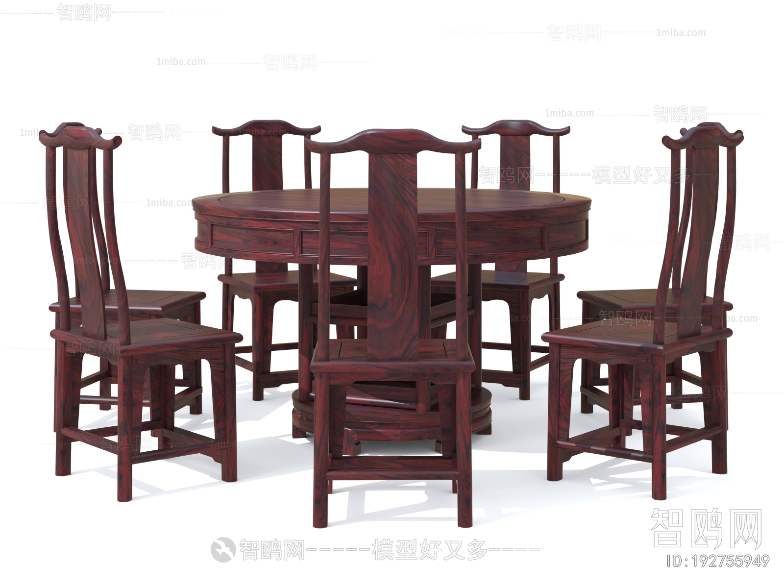 中式圆形餐桌椅