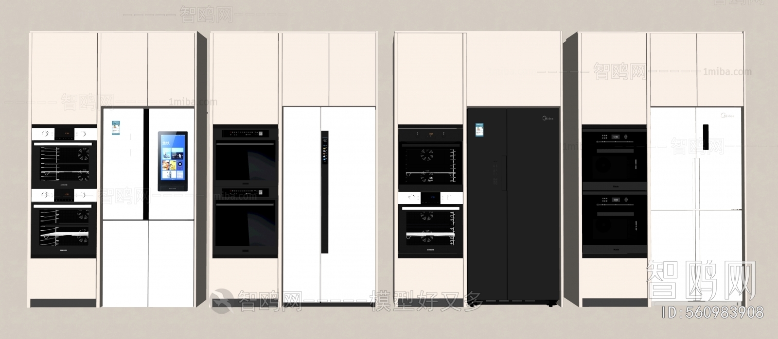 现代冰箱冰柜，橱柜微波炉