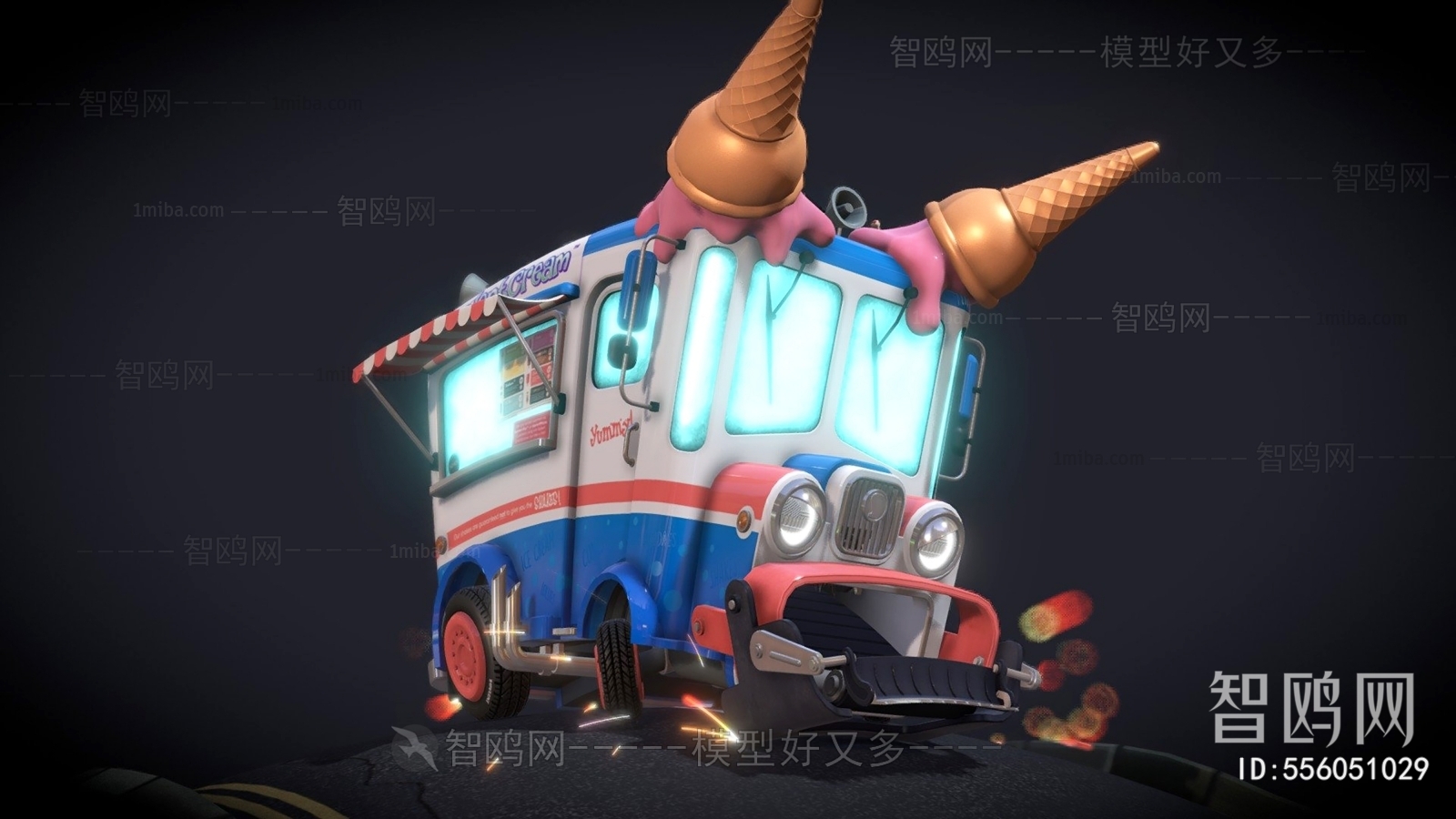 现代奶油冰淇淋车