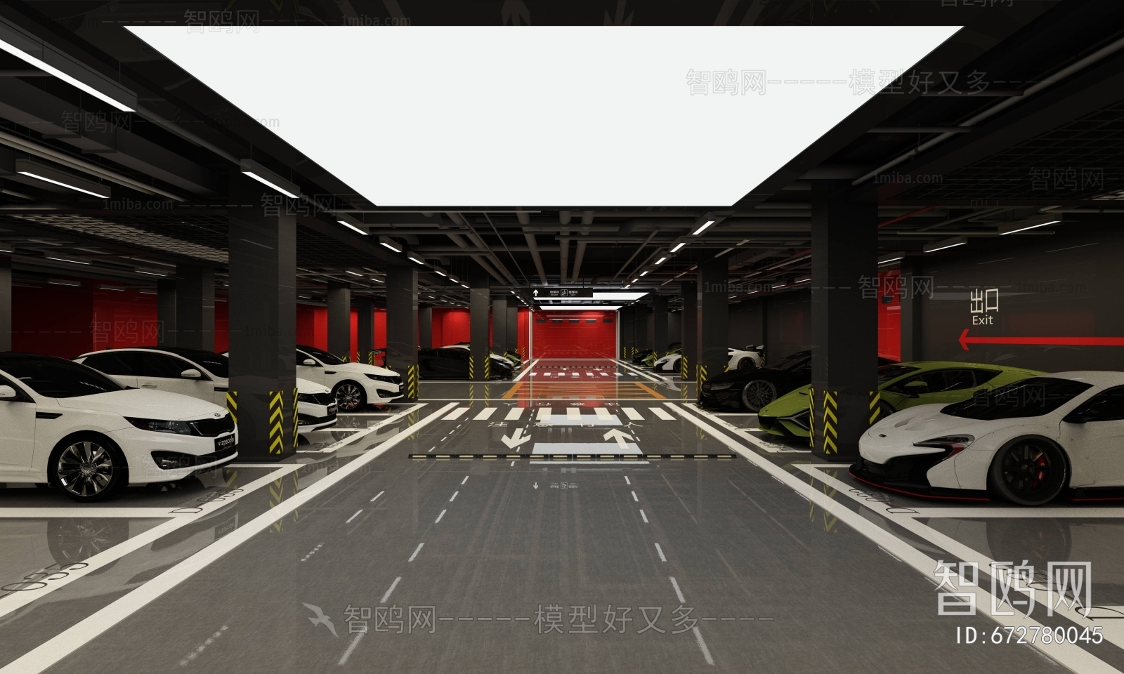 Modern Underground Parking Lot