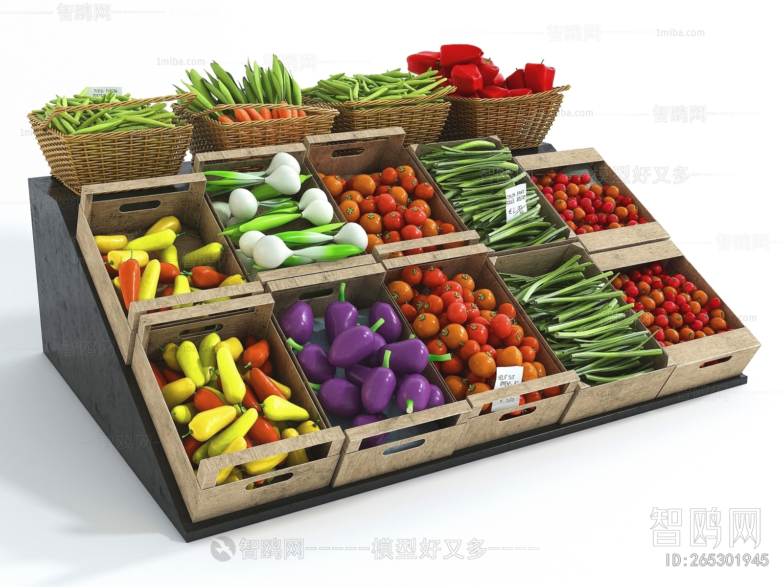 现代蔬菜水果商展柜架