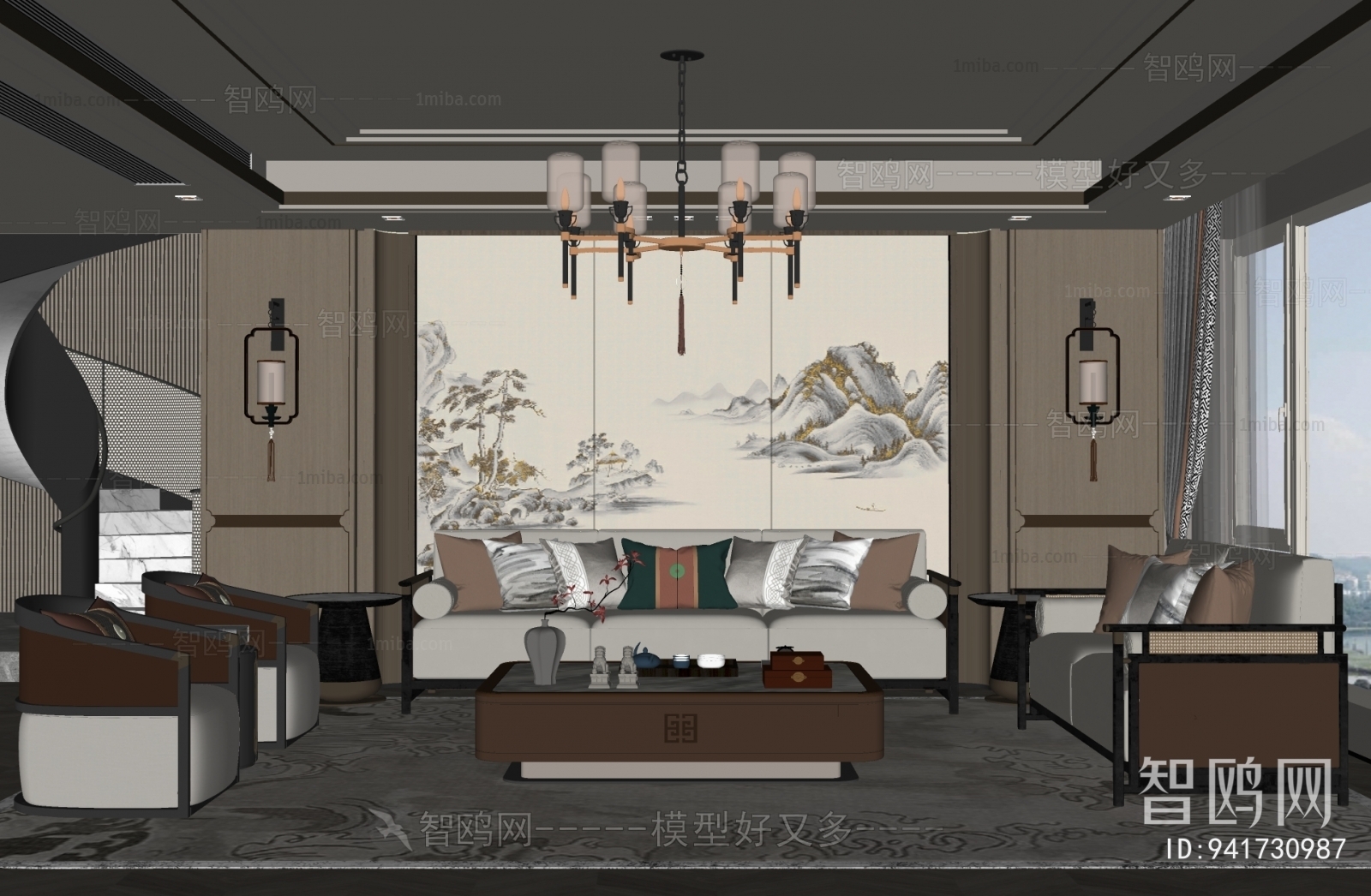 New Chinese Style A Living Room