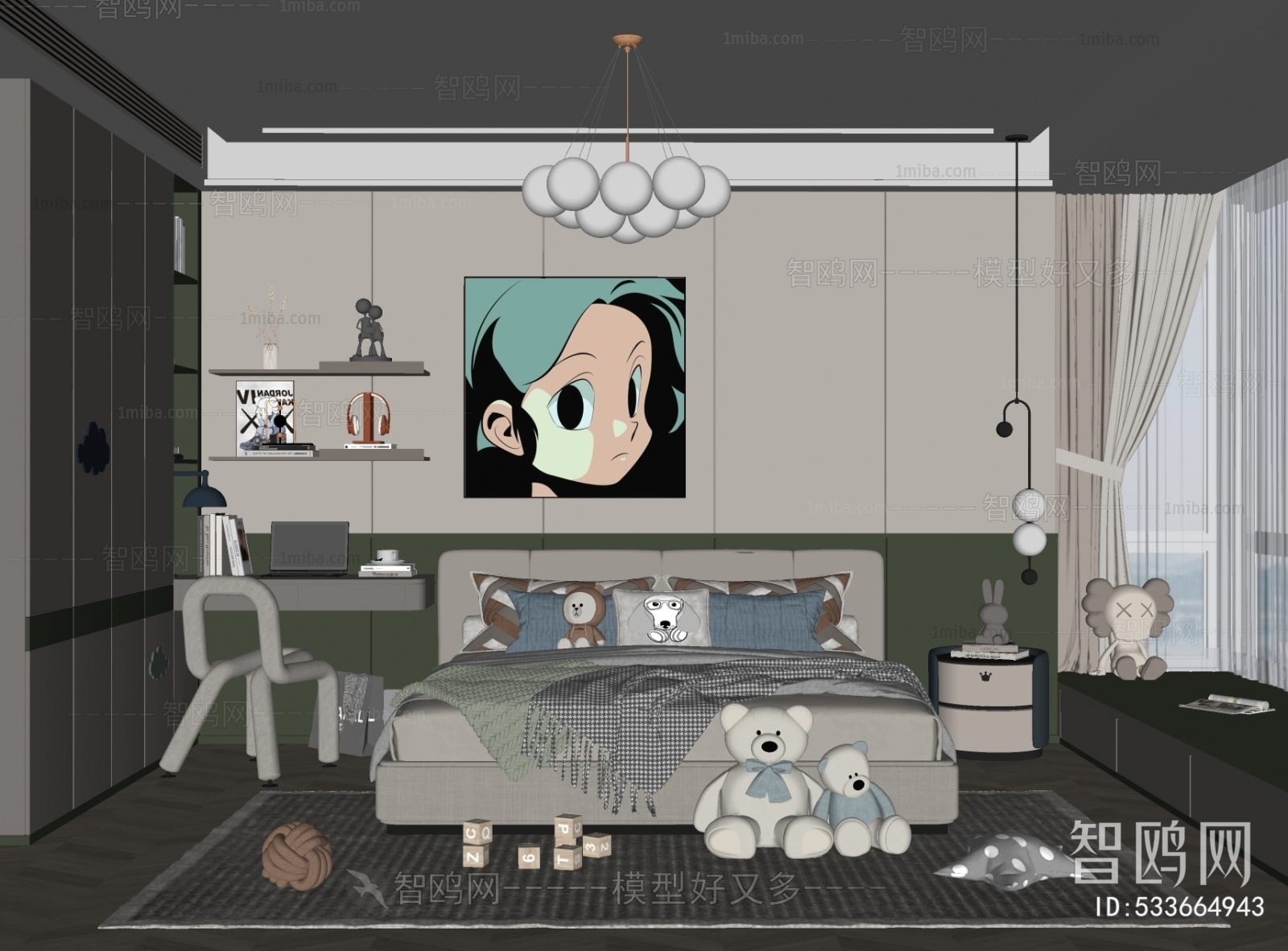 Modern Boy's Room And Son's Room