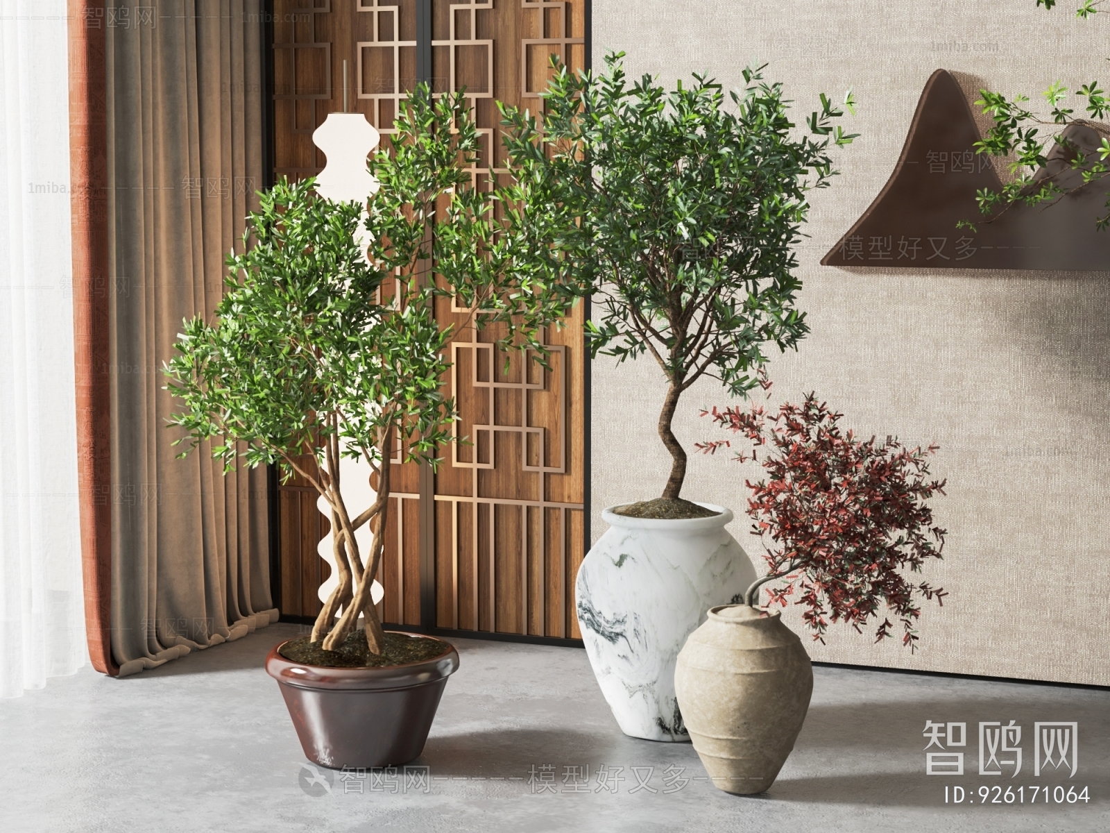 New Chinese Style Potted Green Plant