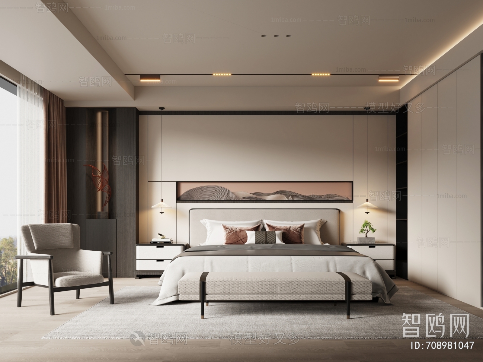 New Chinese Style Bedroom