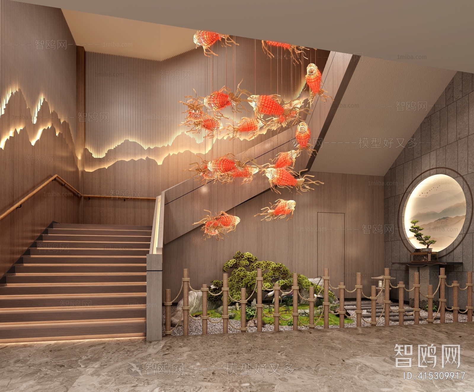 New Chinese Style Elevator Hall