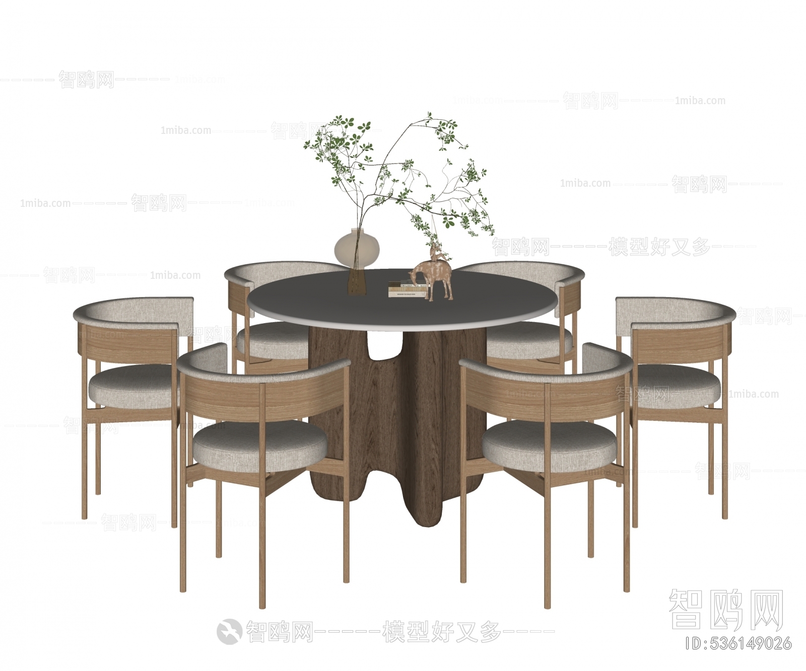 Wabi-sabi Style Dining Table And Chairs