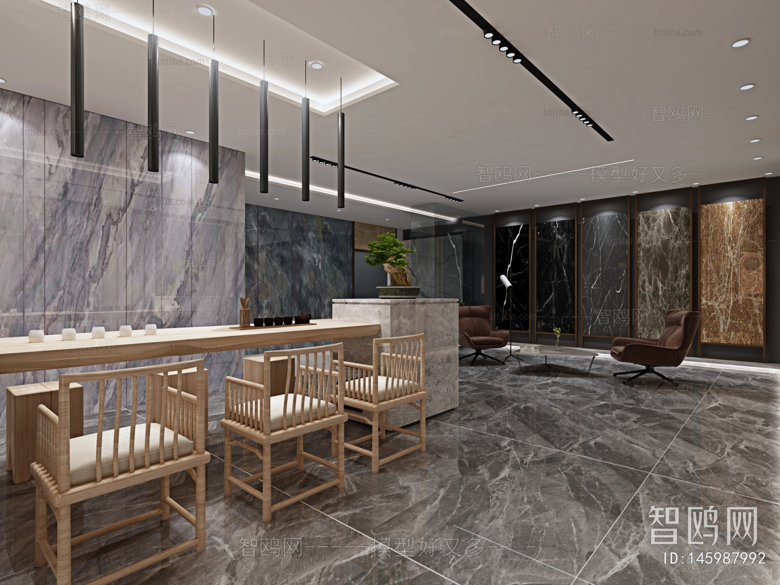 Modern New Chinese Style Office Negotiation Area