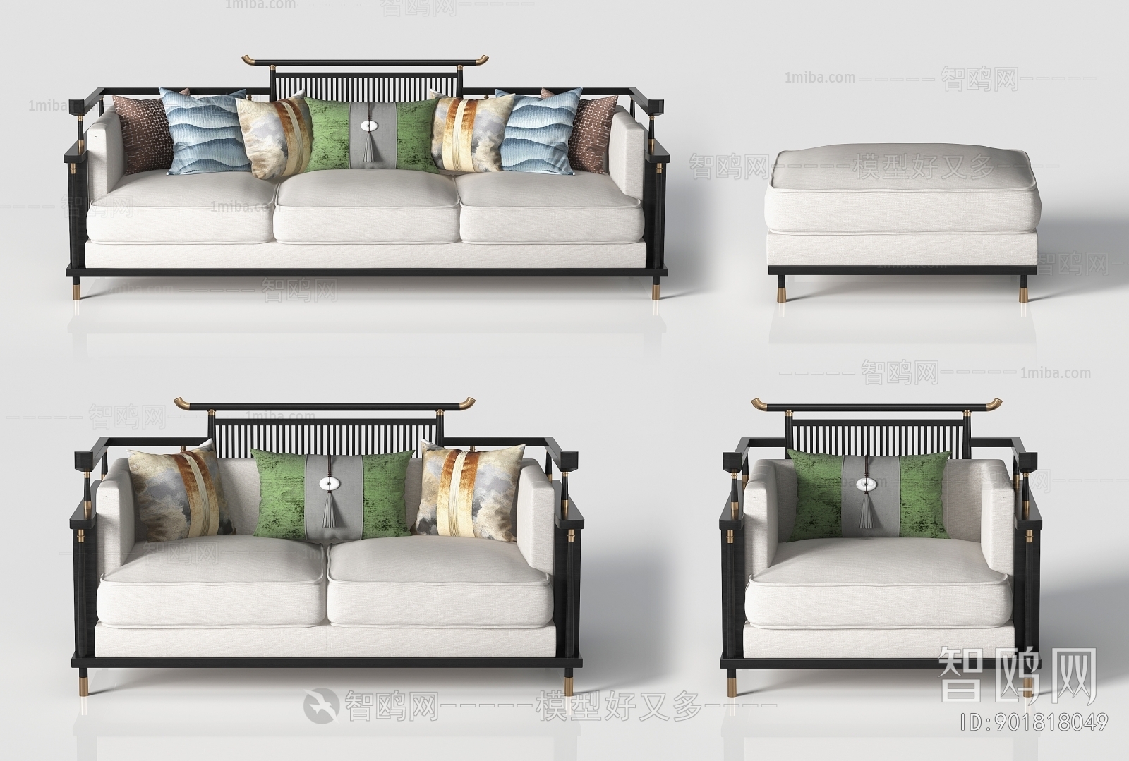 New Chinese Style Sofa Combination