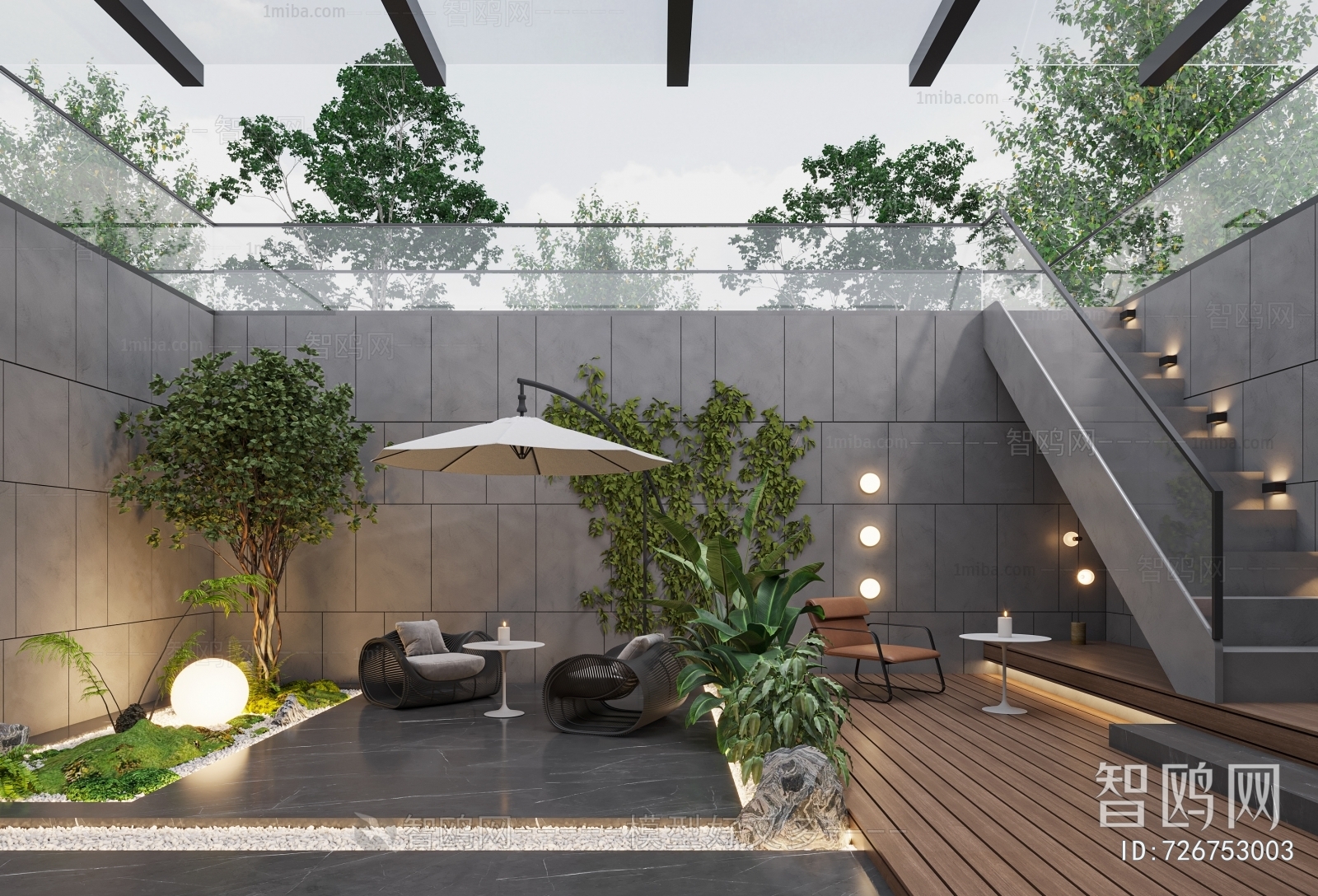 Modern Courtyard/landscape