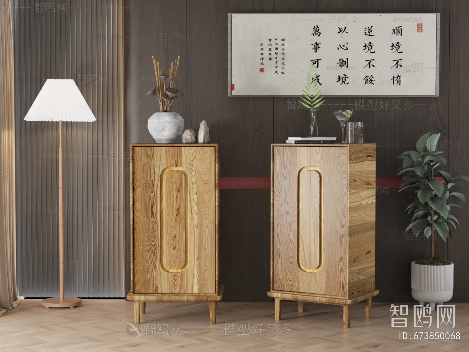 New Chinese Style Side Cabinet