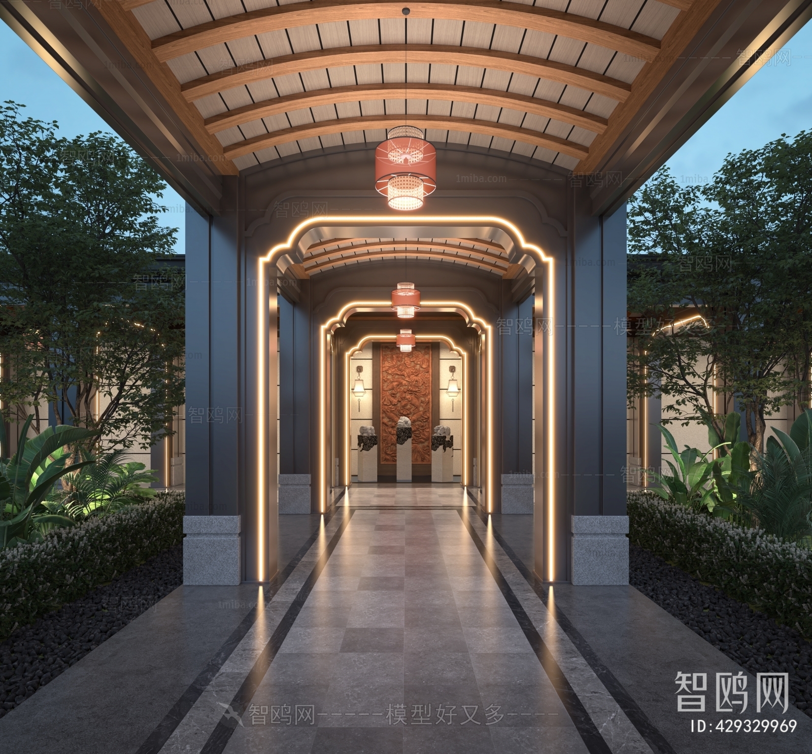 New Chinese Style Courtyard/landscape