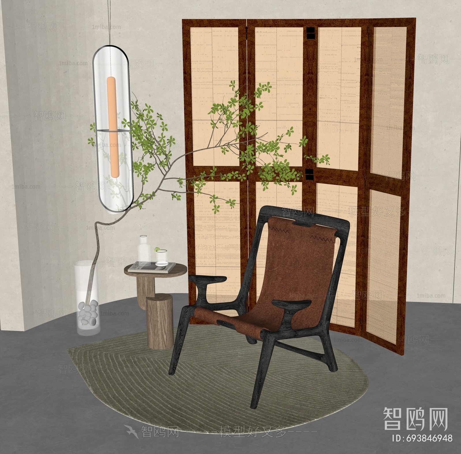 New Chinese Style Lounge Chair