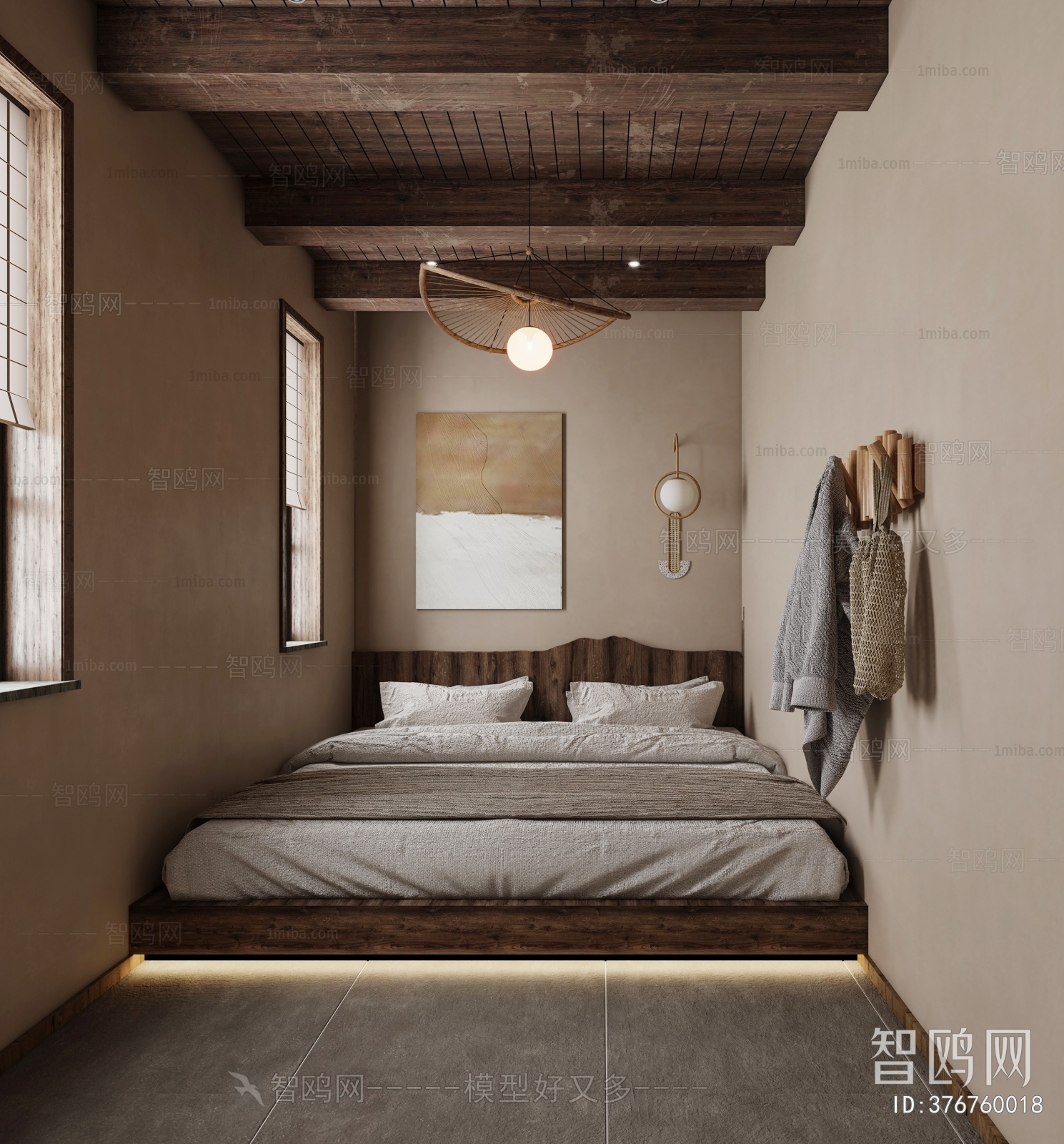 Wabi-sabi Style Guest Room