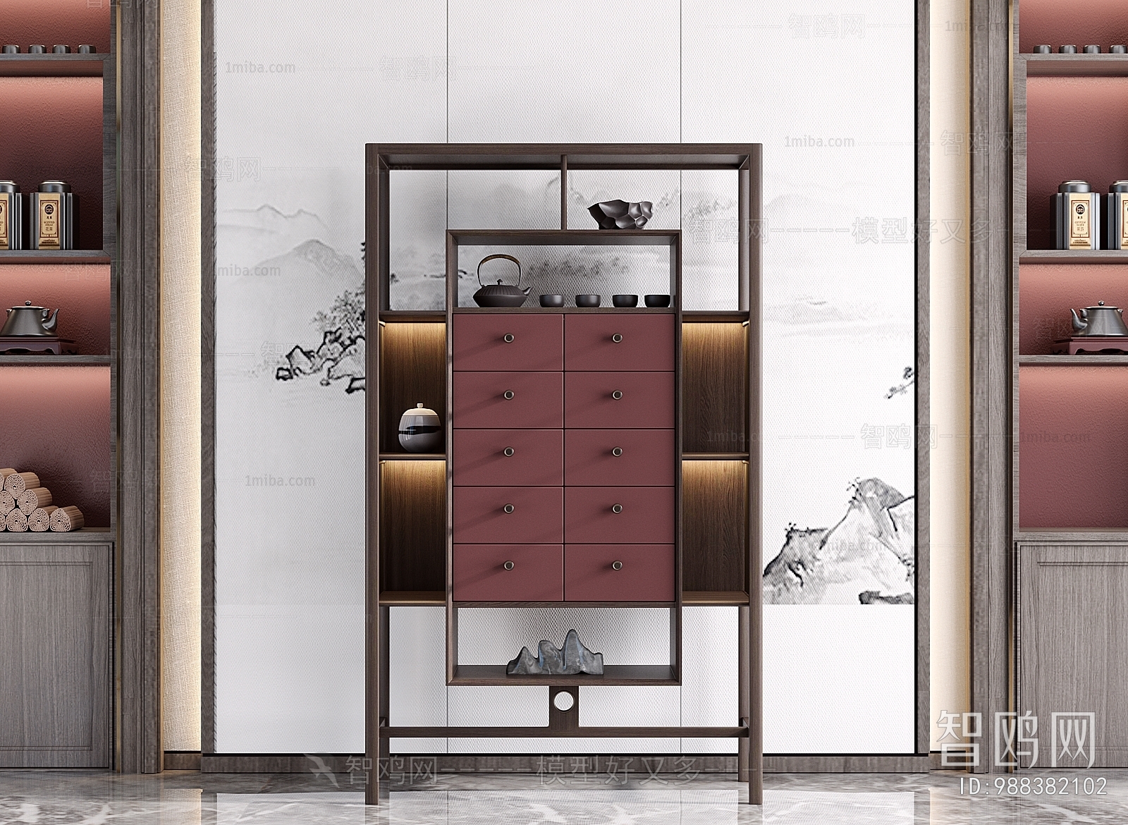 New Chinese Style Entrance Cabinet