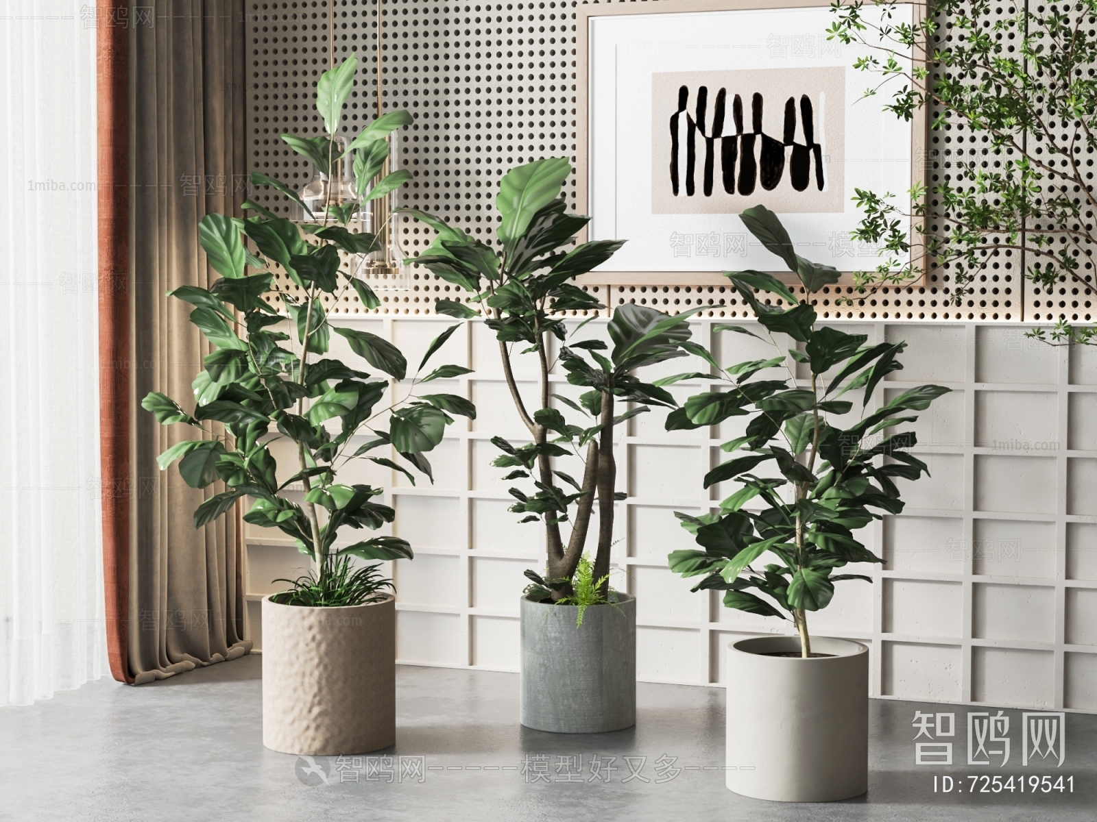 Modern Potted Green Plant