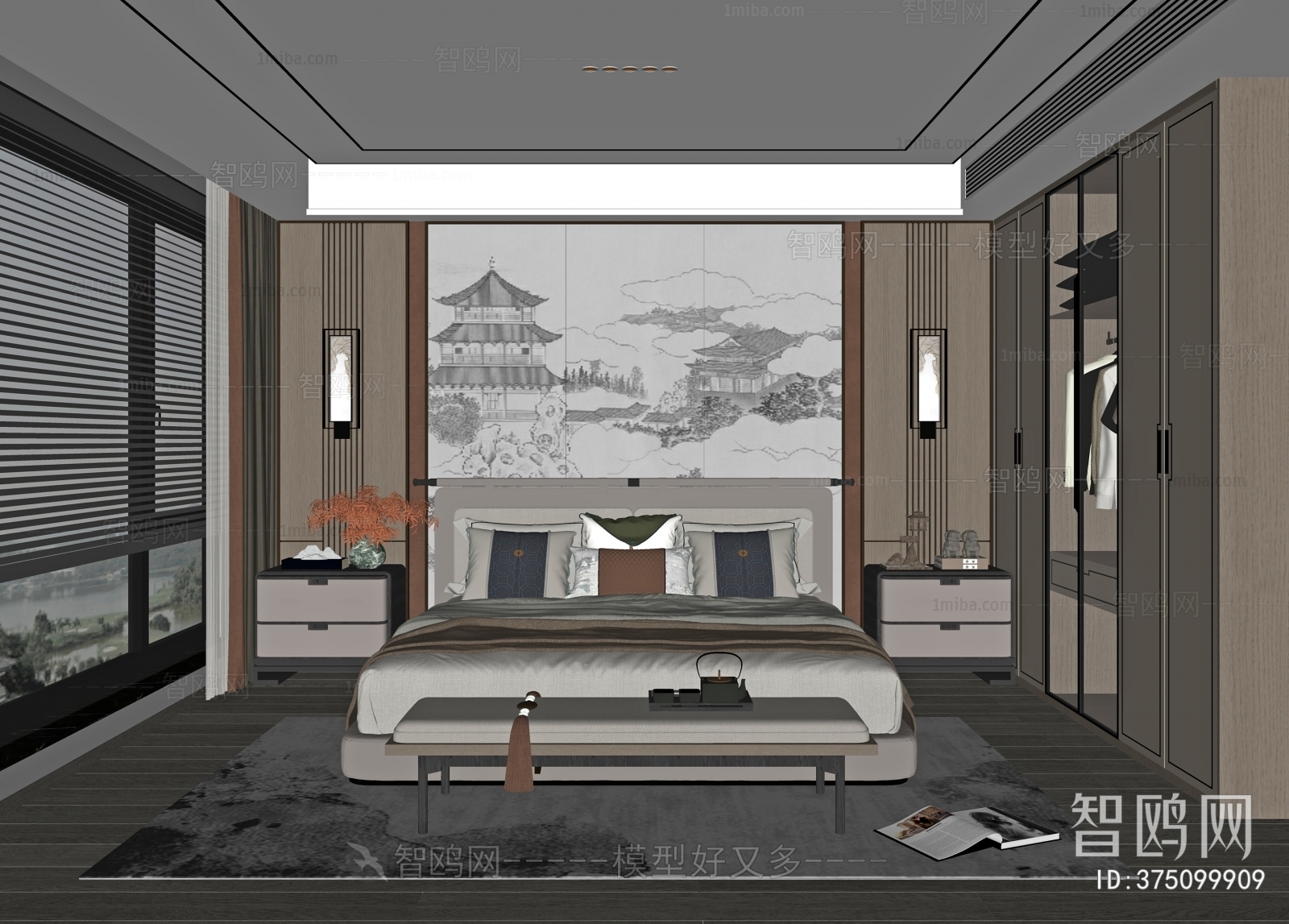 New Chinese Style Bedroom