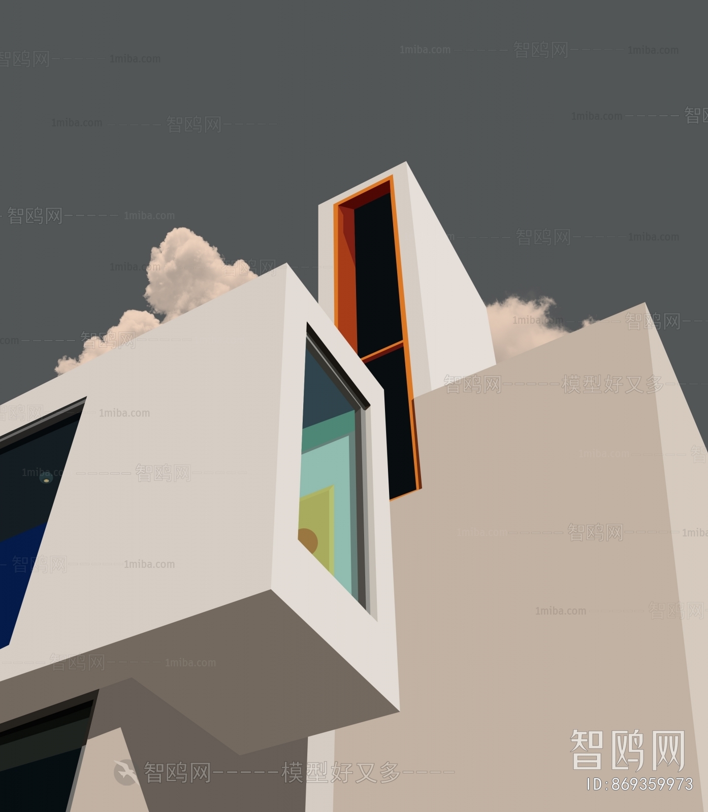 建筑手绘装饰画