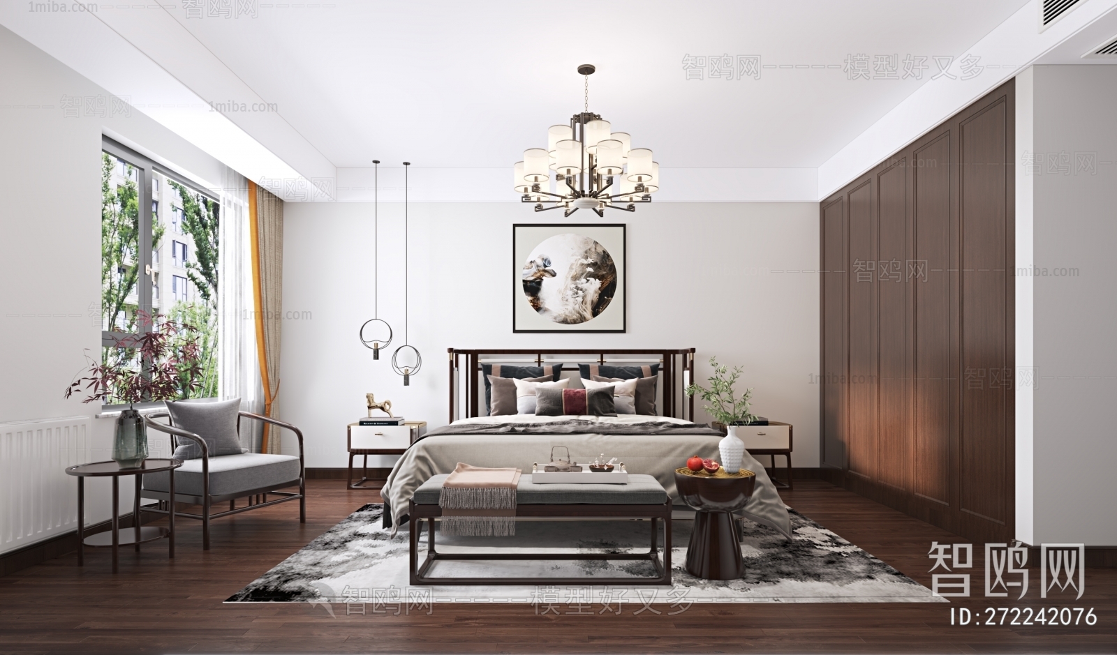 New Chinese Style Bedroom