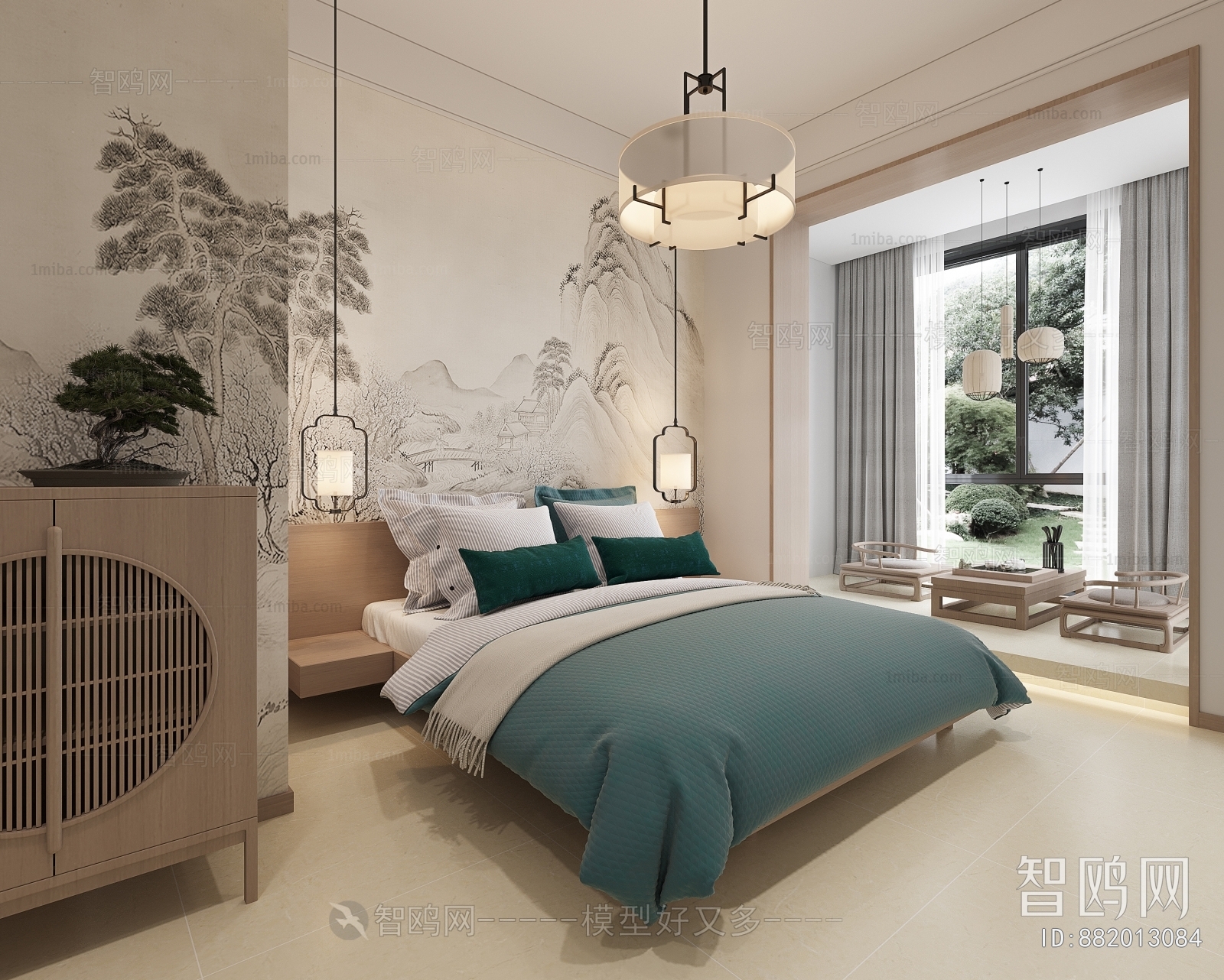 New Chinese Style Bedroom