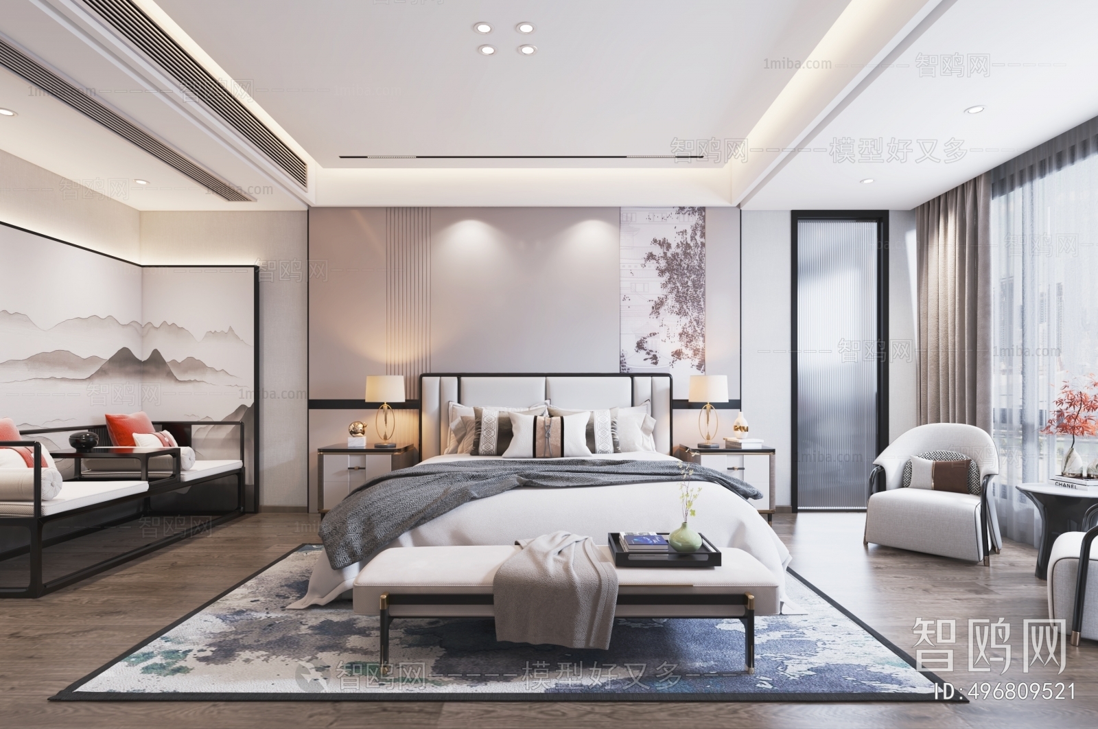 New Chinese Style Bedroom