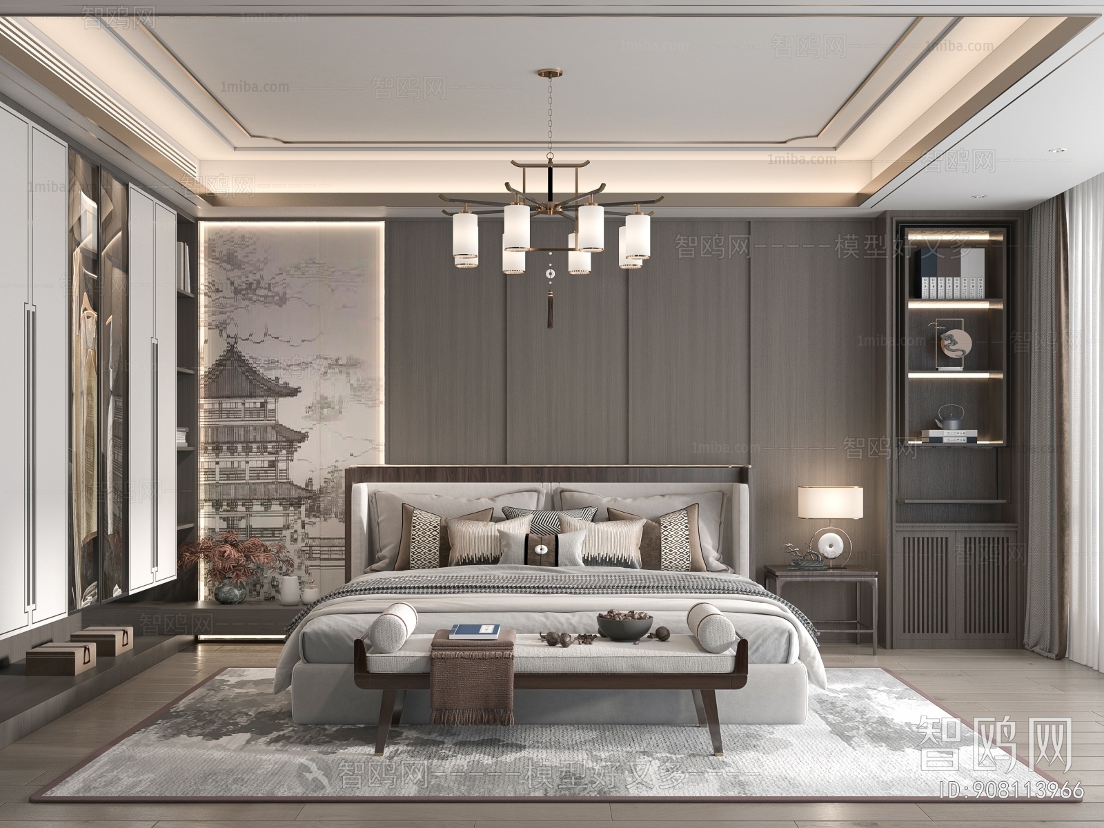 New Chinese Style Bedroom