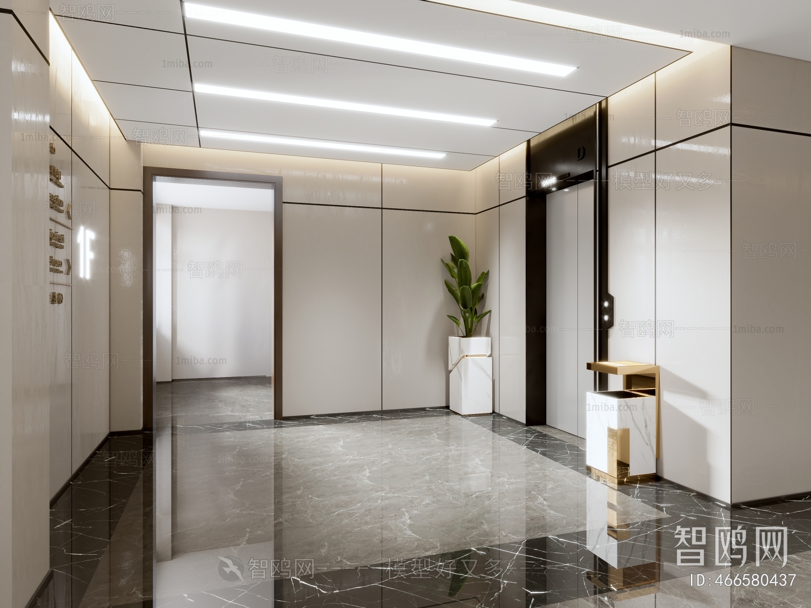 Modern Office Elevator Hall