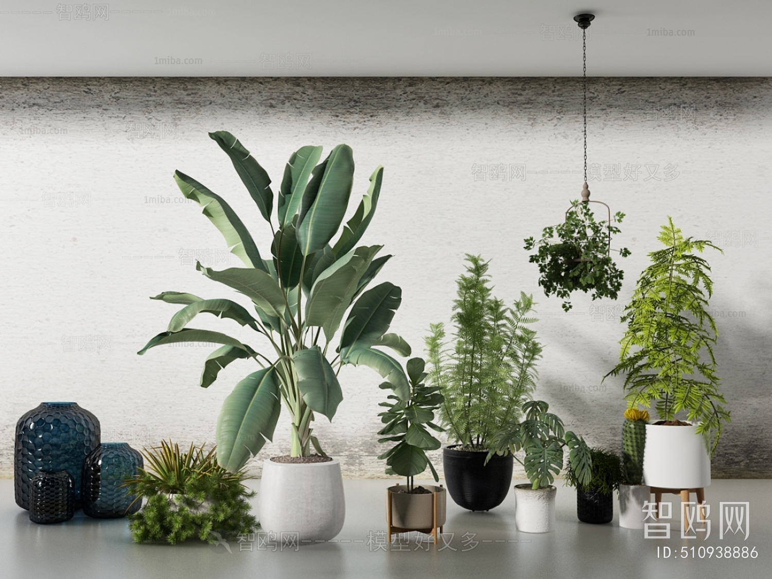 Modern Potted Green Plant