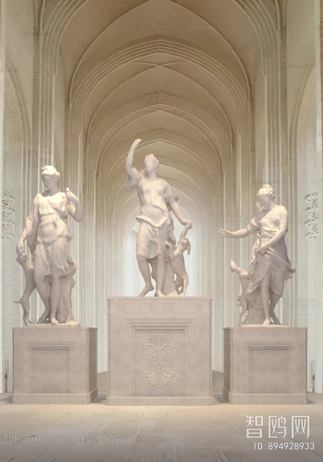 欧式古典教堂人物雕塑