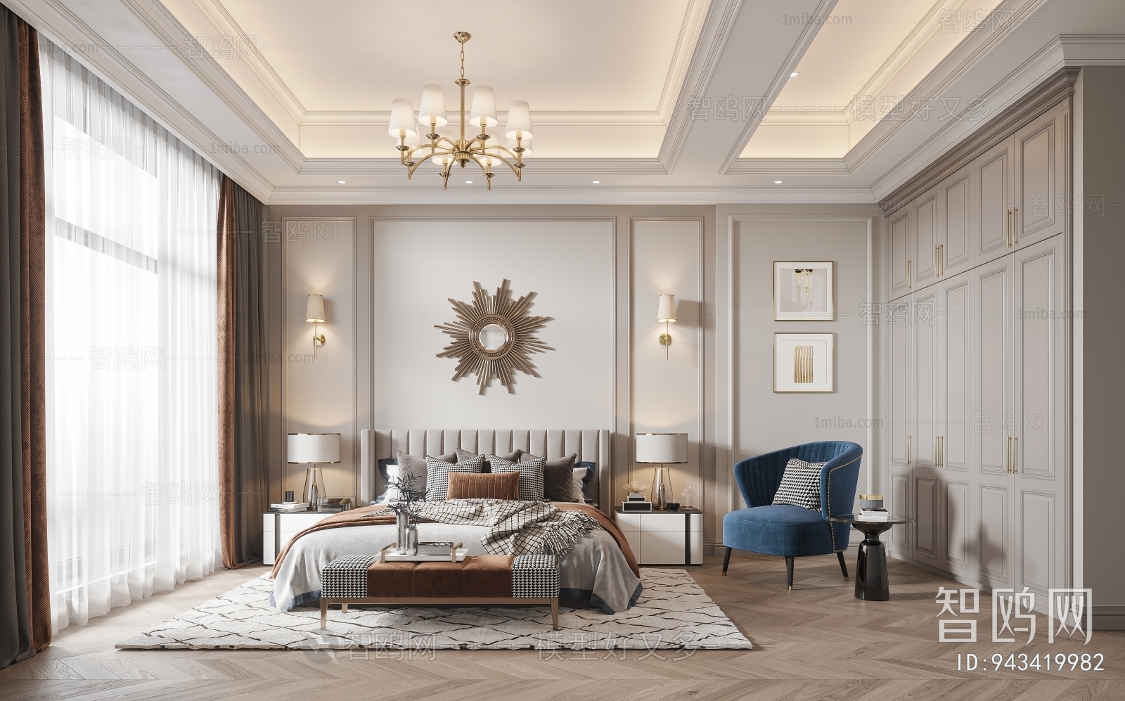 Simple European Style Bedroom