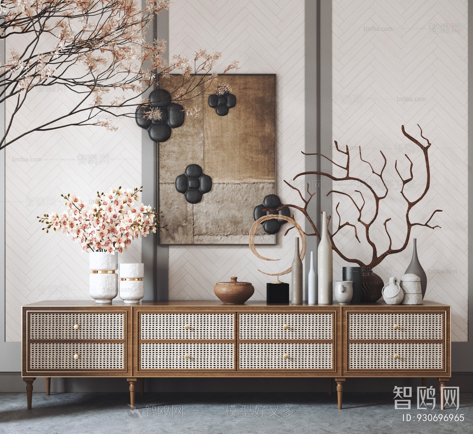 Wabi-sabi Style TV Cabinet