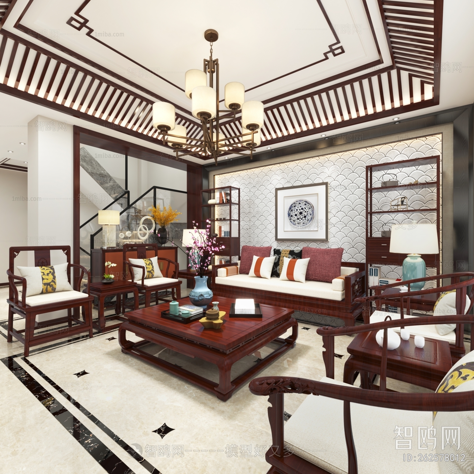 New Chinese Style A Living Room