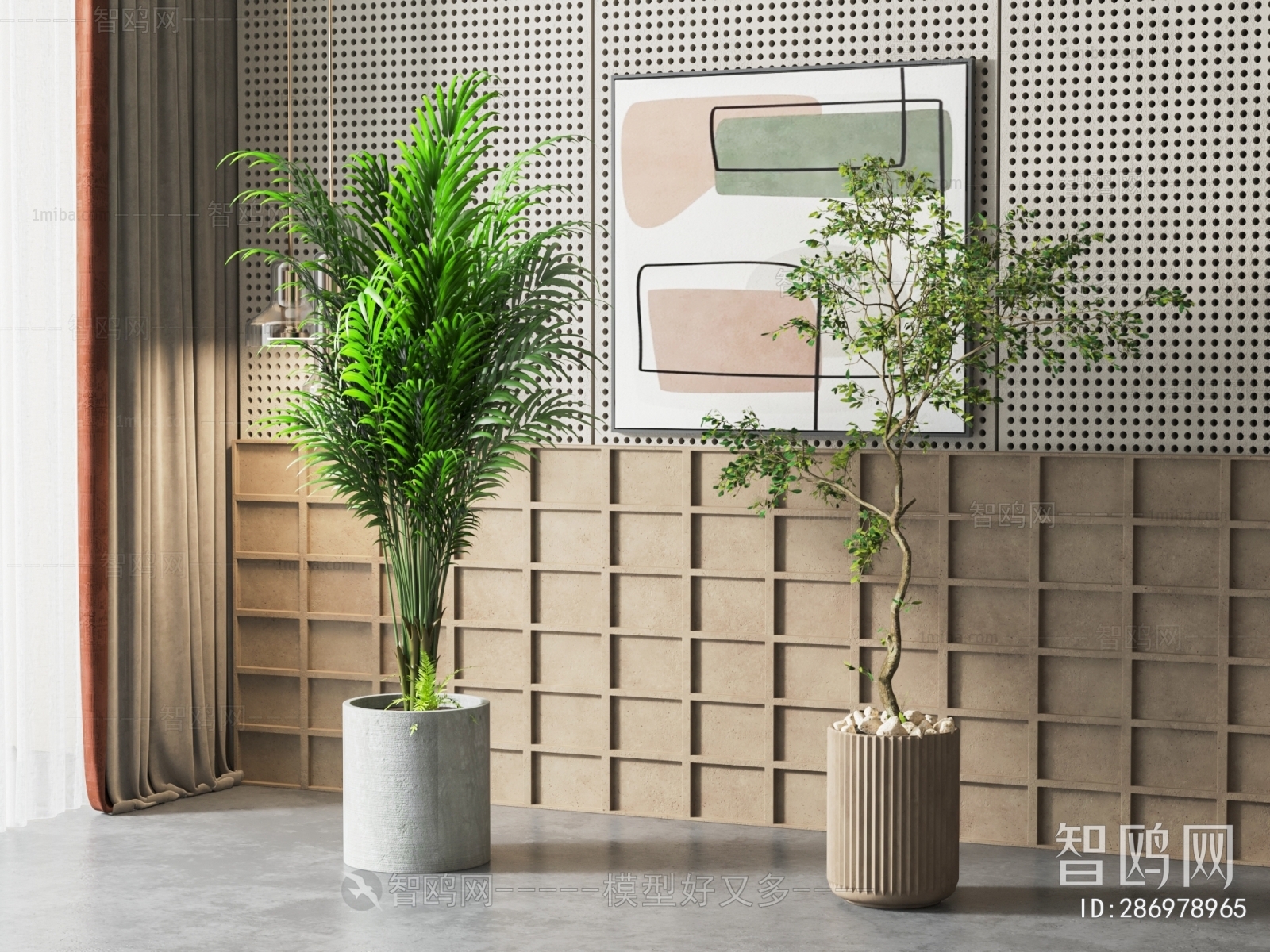 Modern Potted Green Plant