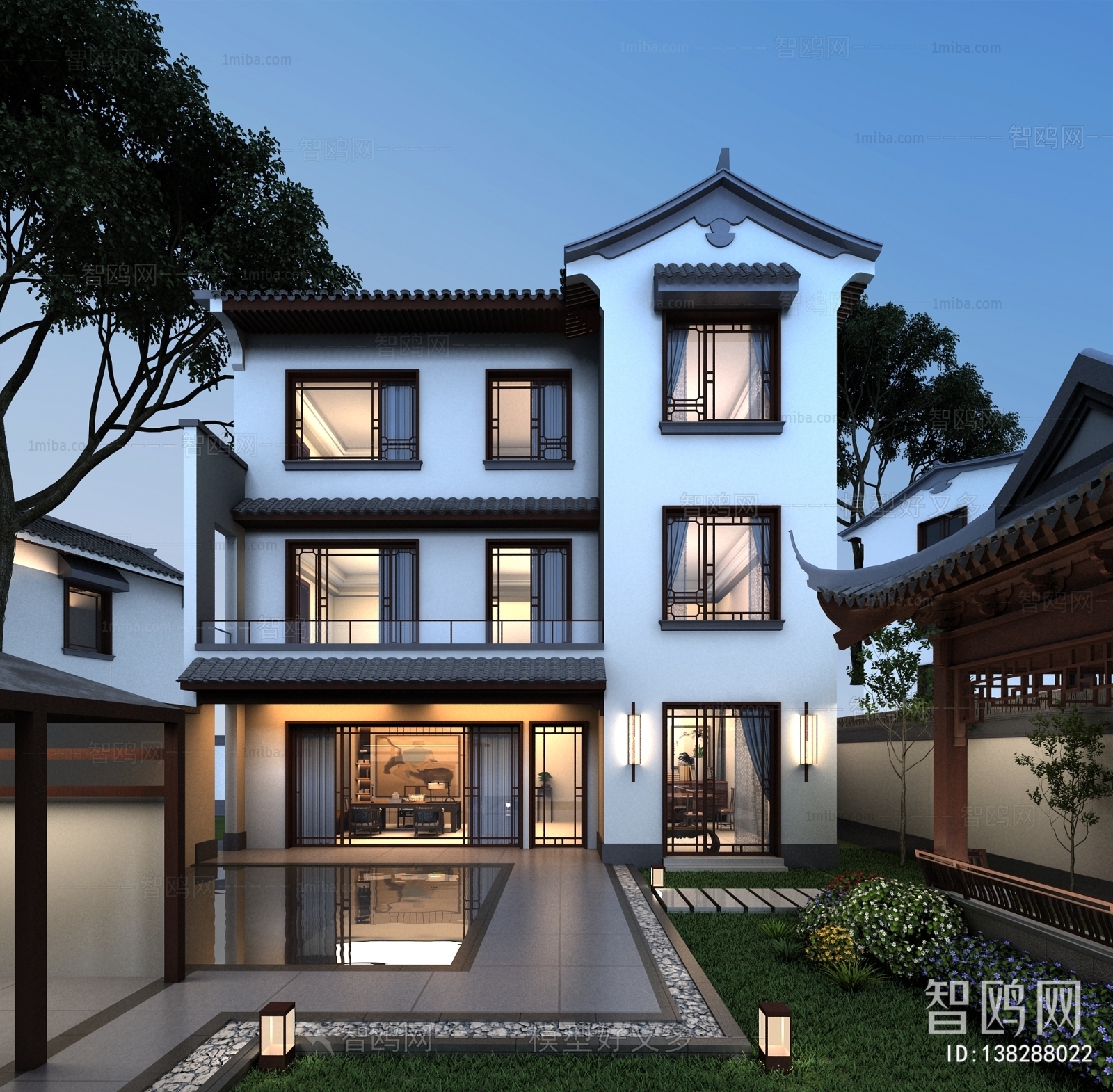 New Chinese Style Villa Appearance