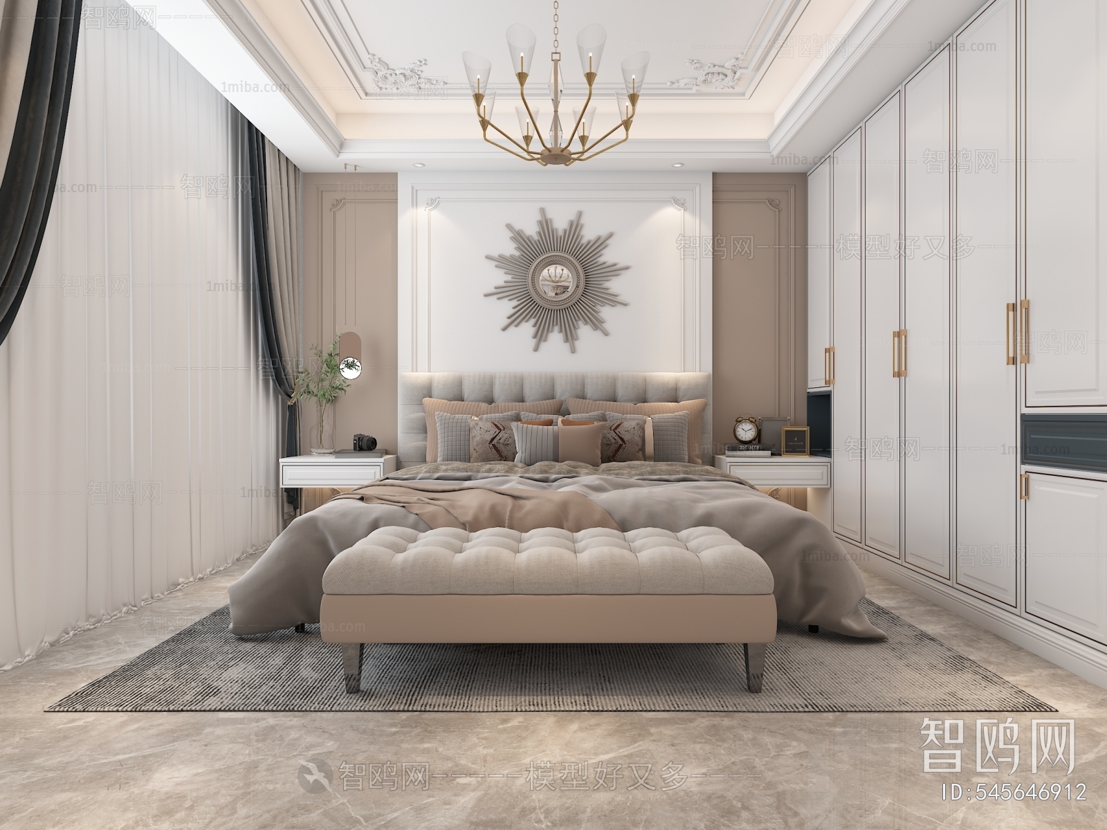 Simple European Style Bedroom