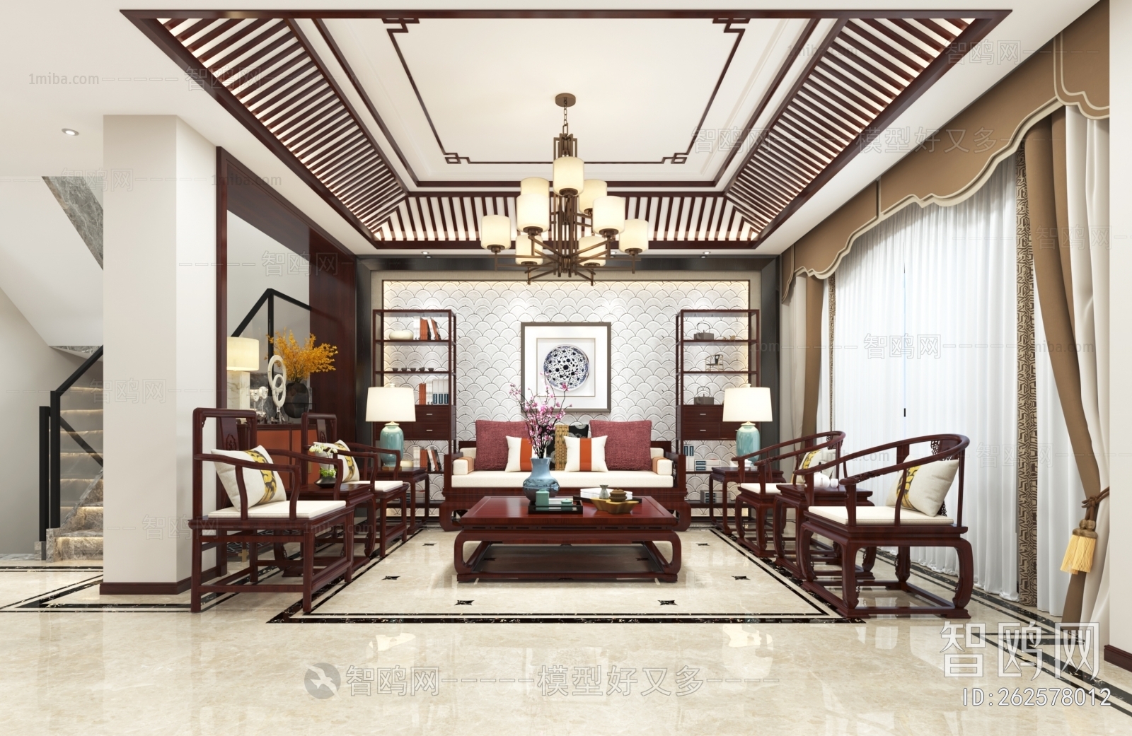 New Chinese Style A Living Room