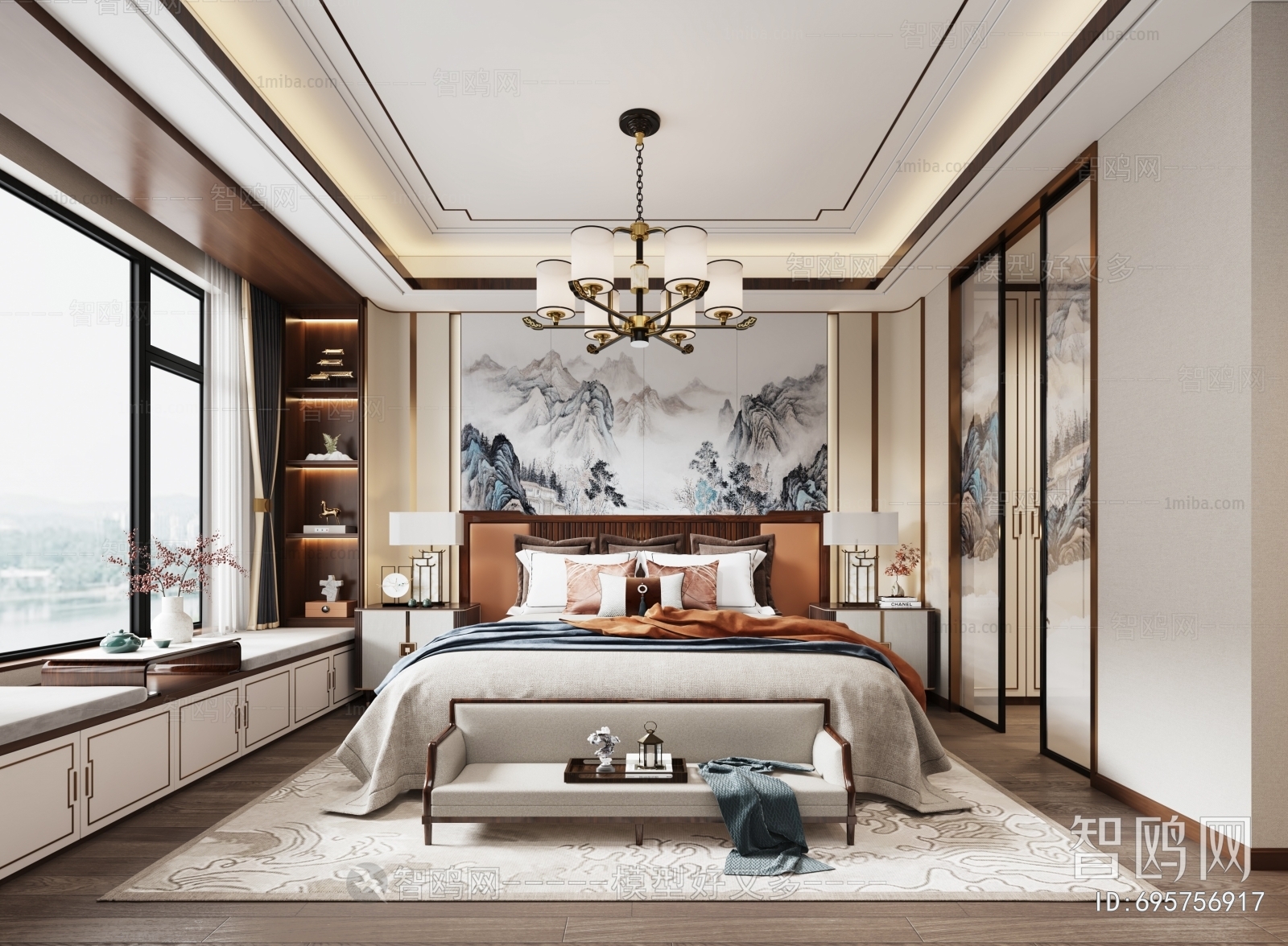 New Chinese Style Bedroom