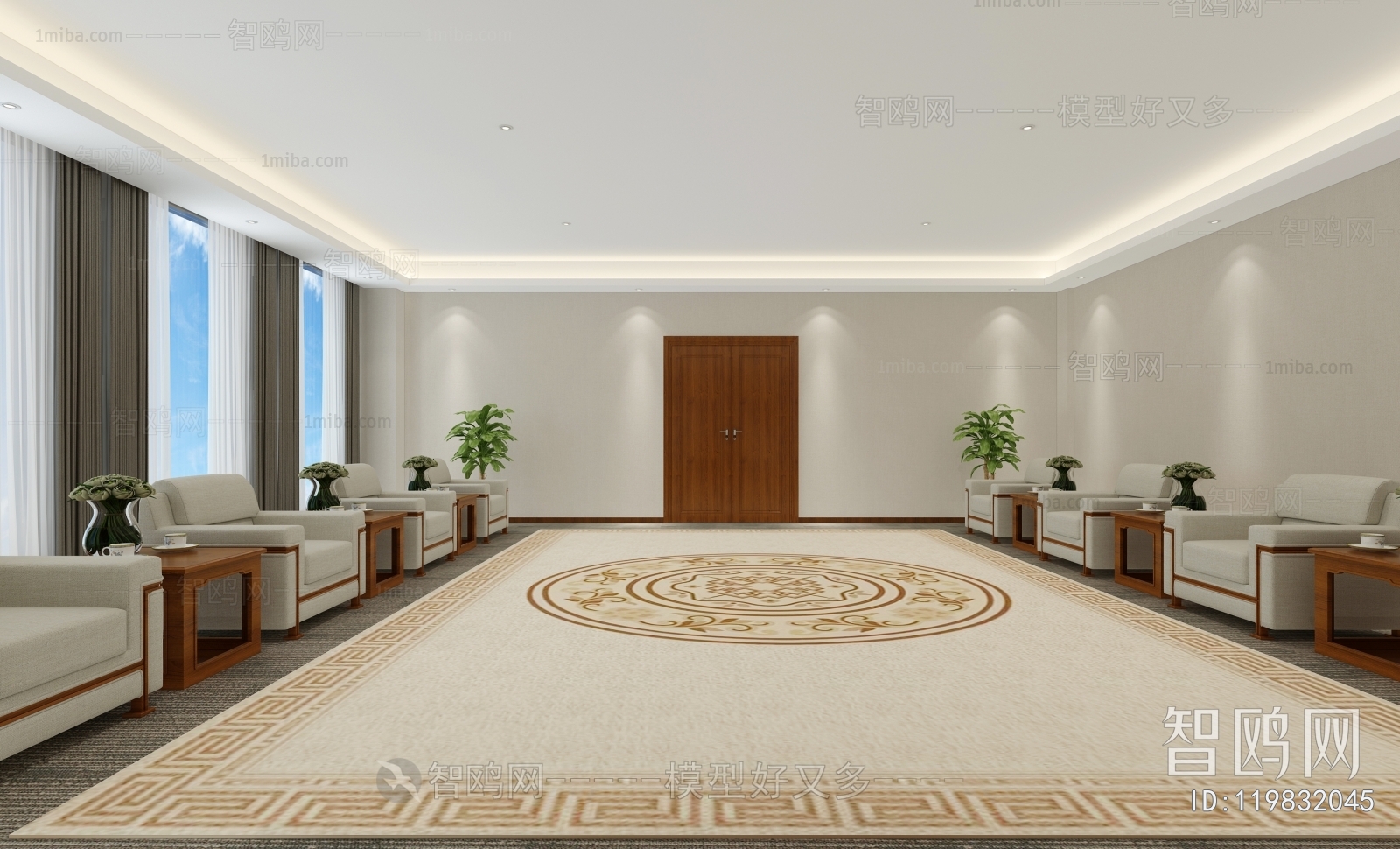 New Chinese Style Office Living Room