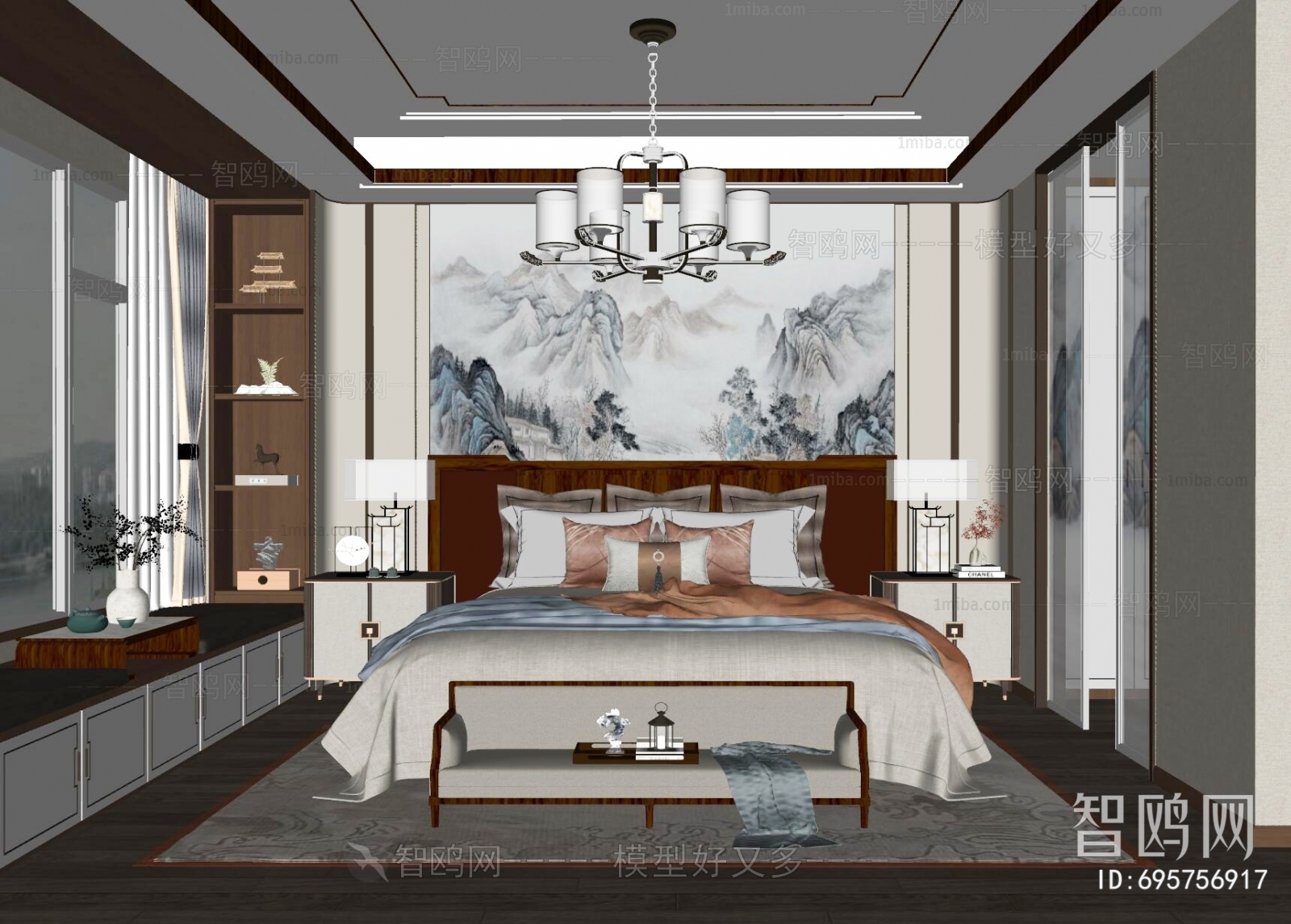 New Chinese Style Bedroom